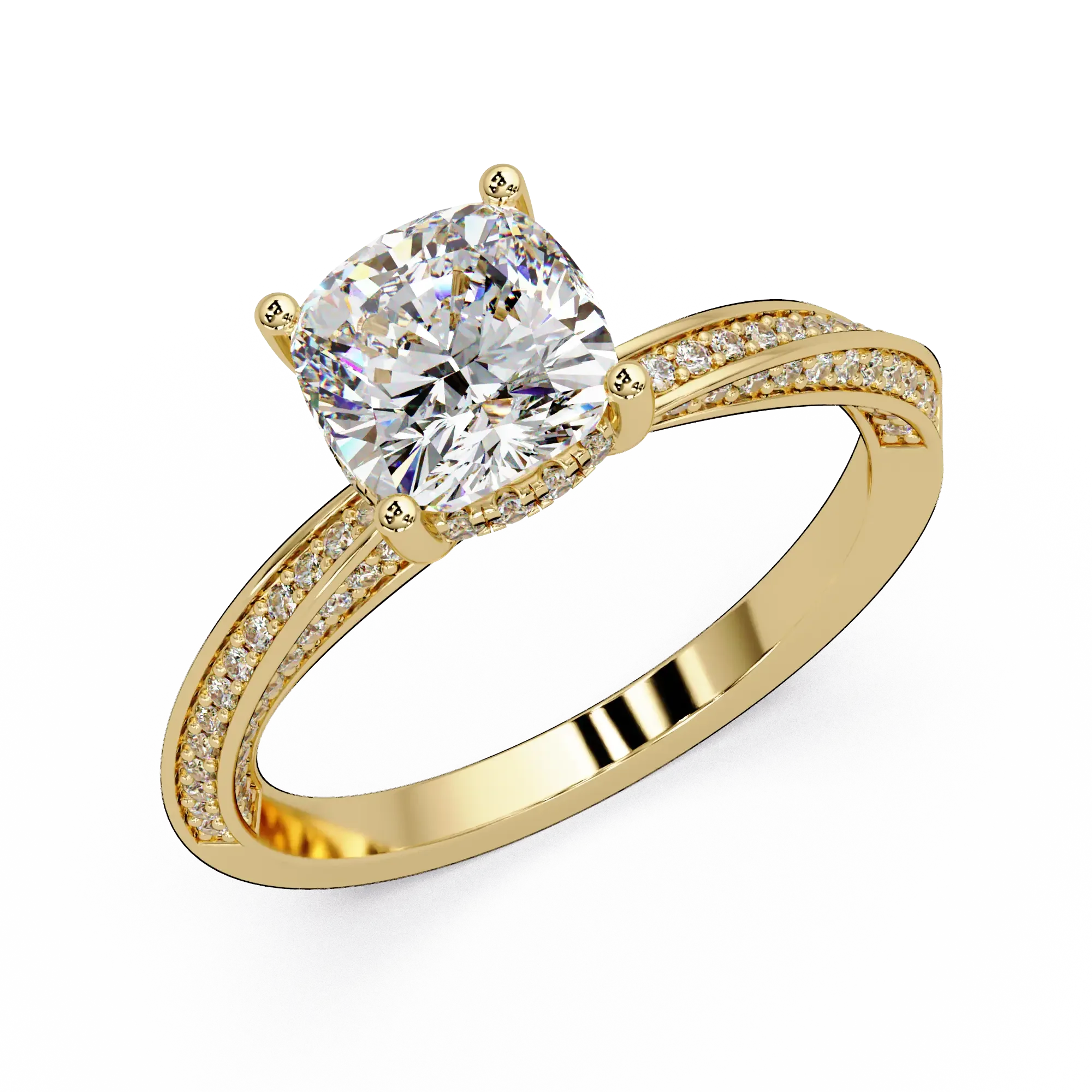 1 Carat Cushion Cut Lab Grown Diamond Rings