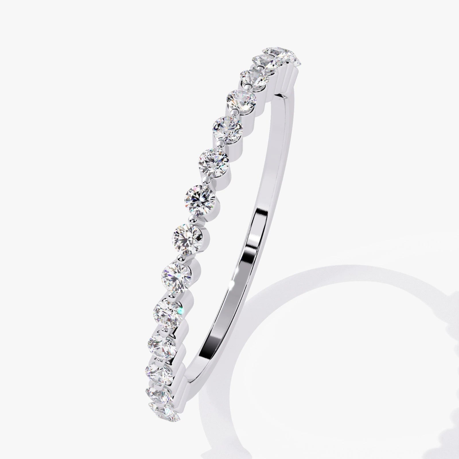 Lab Grown Diamond Eternity Wedding Band – Round Brilliant Shared Prong Ring for Women