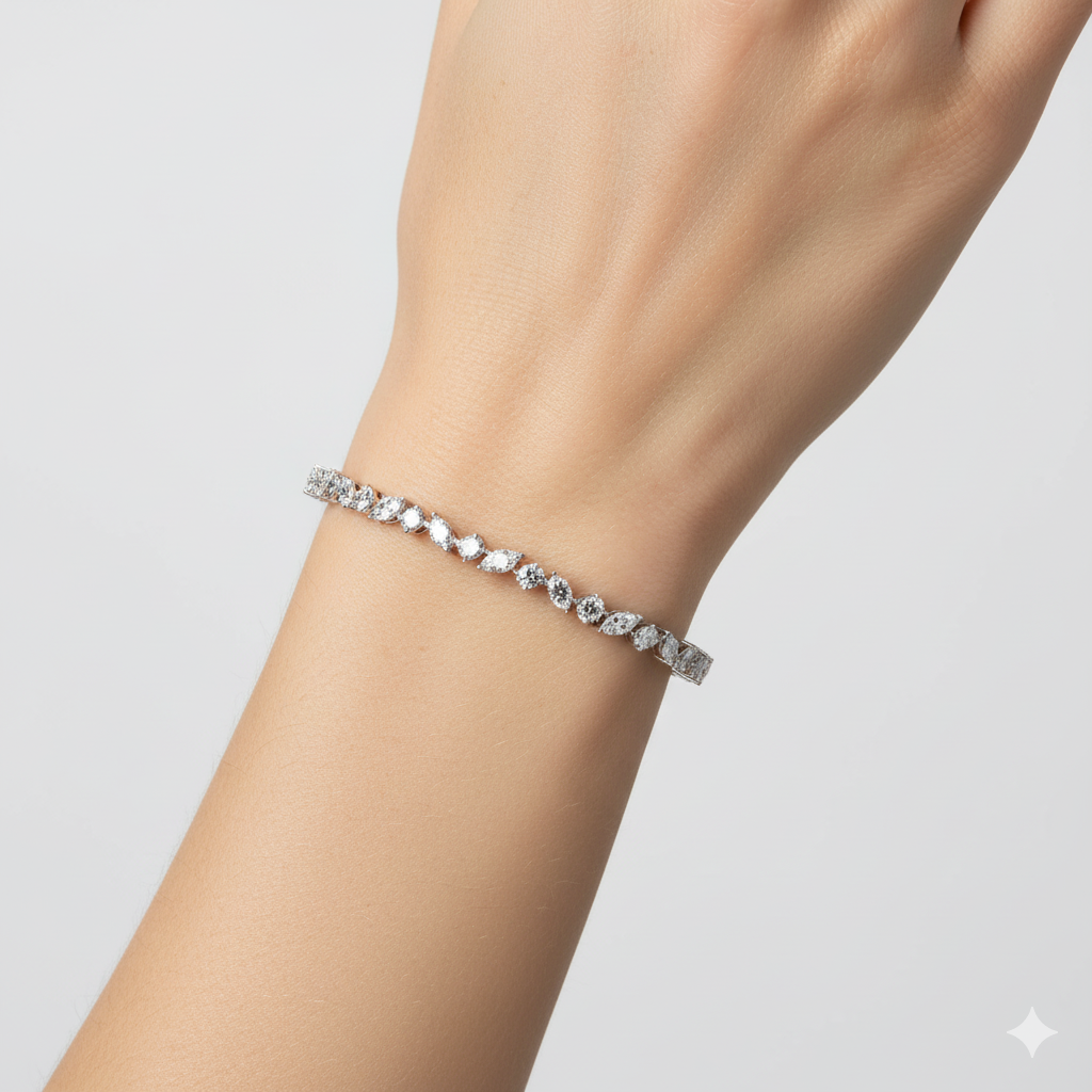 Mix Cut Lab Grown Diamond Tennis Bracelet