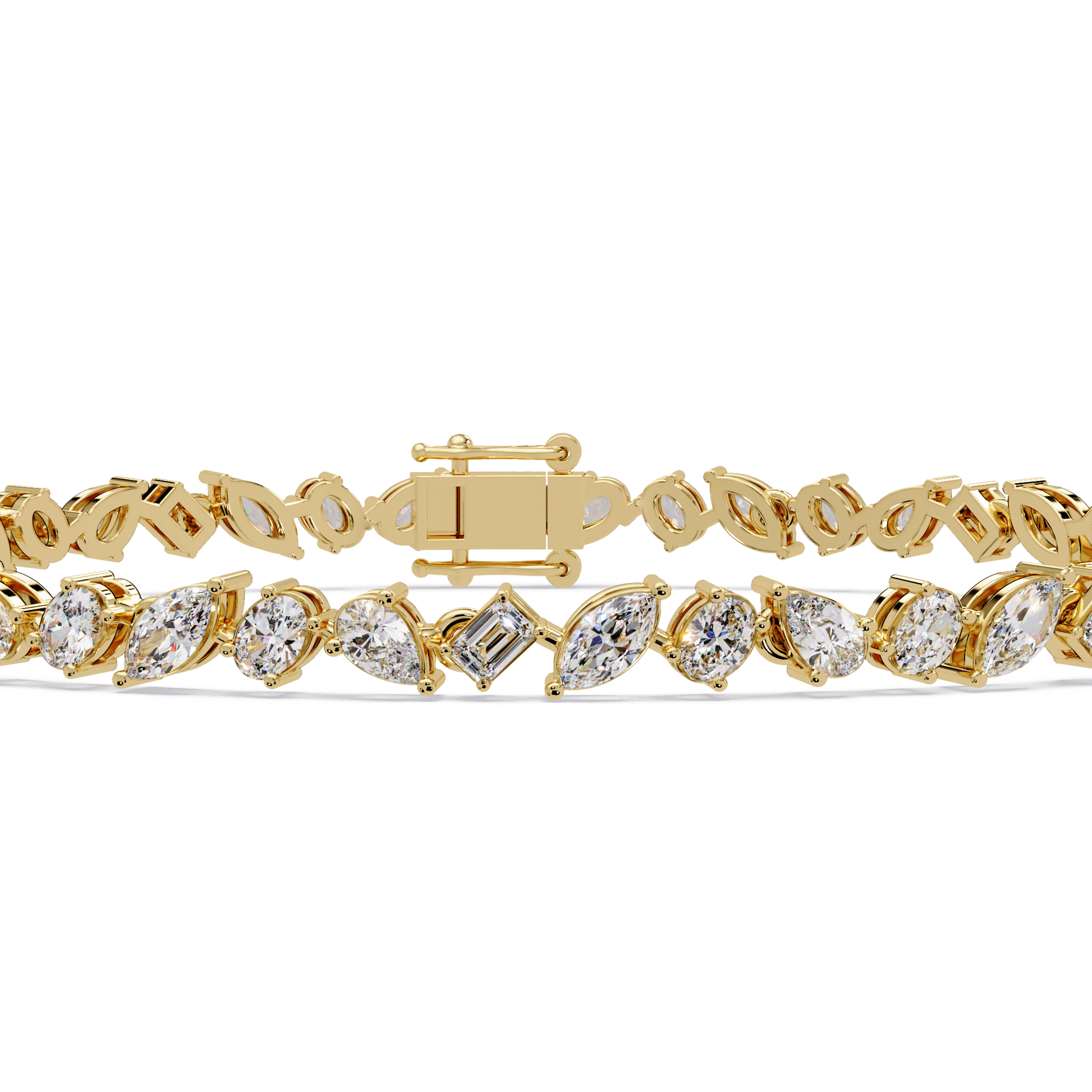 Mix Cut Lab Grown Diamond Tennis Bracelet