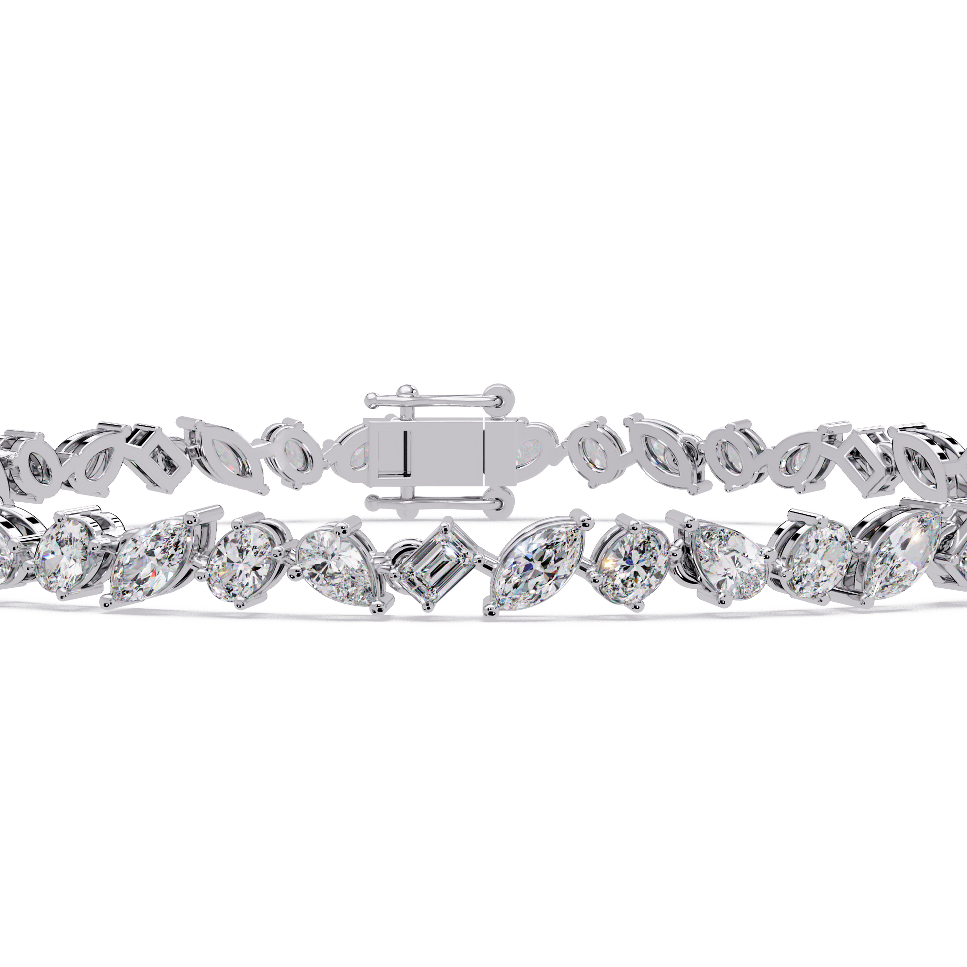 Mix Cut Lab Grown Diamond Tennis Bracelet