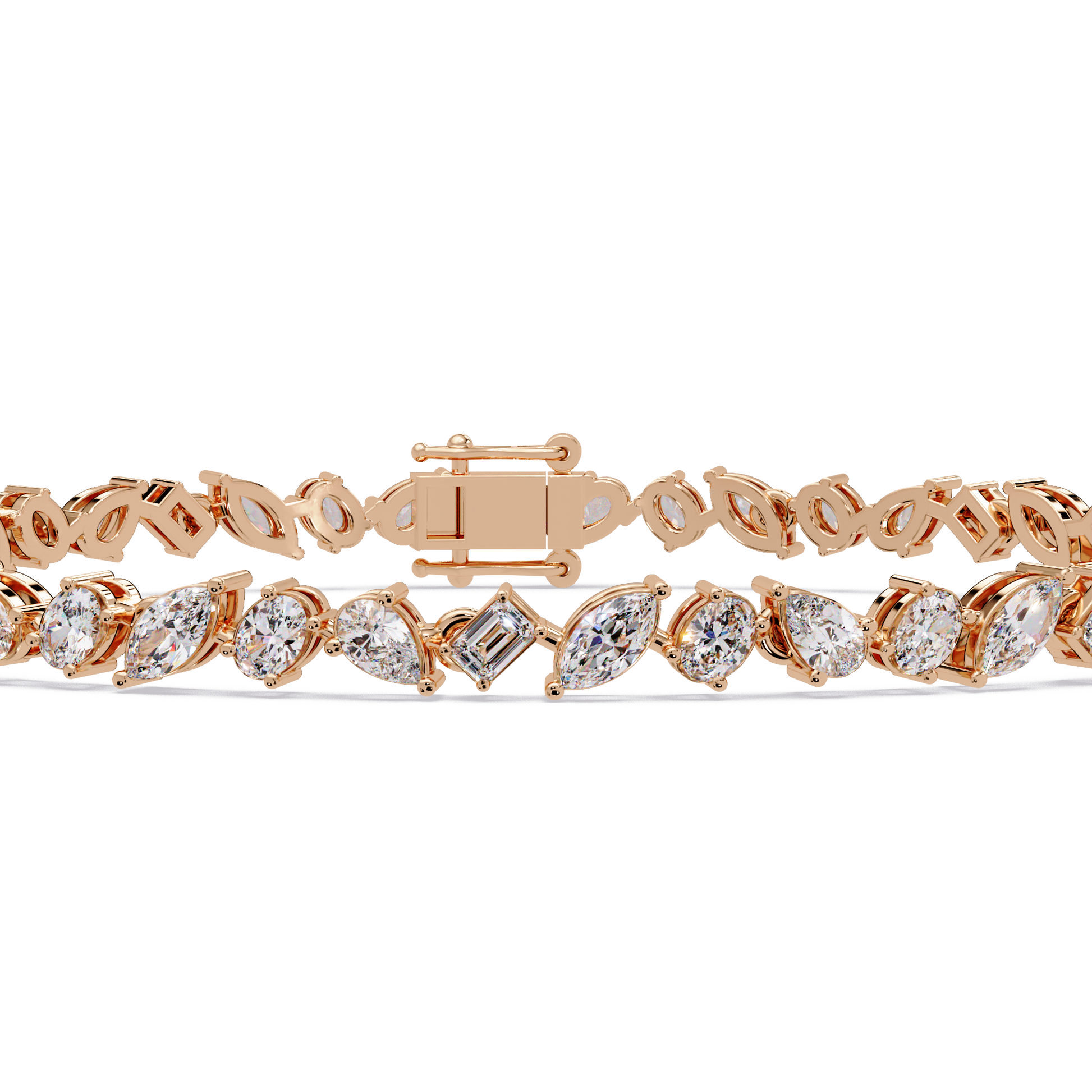 Mix Cut Lab Grown Diamond Tennis Bracelet