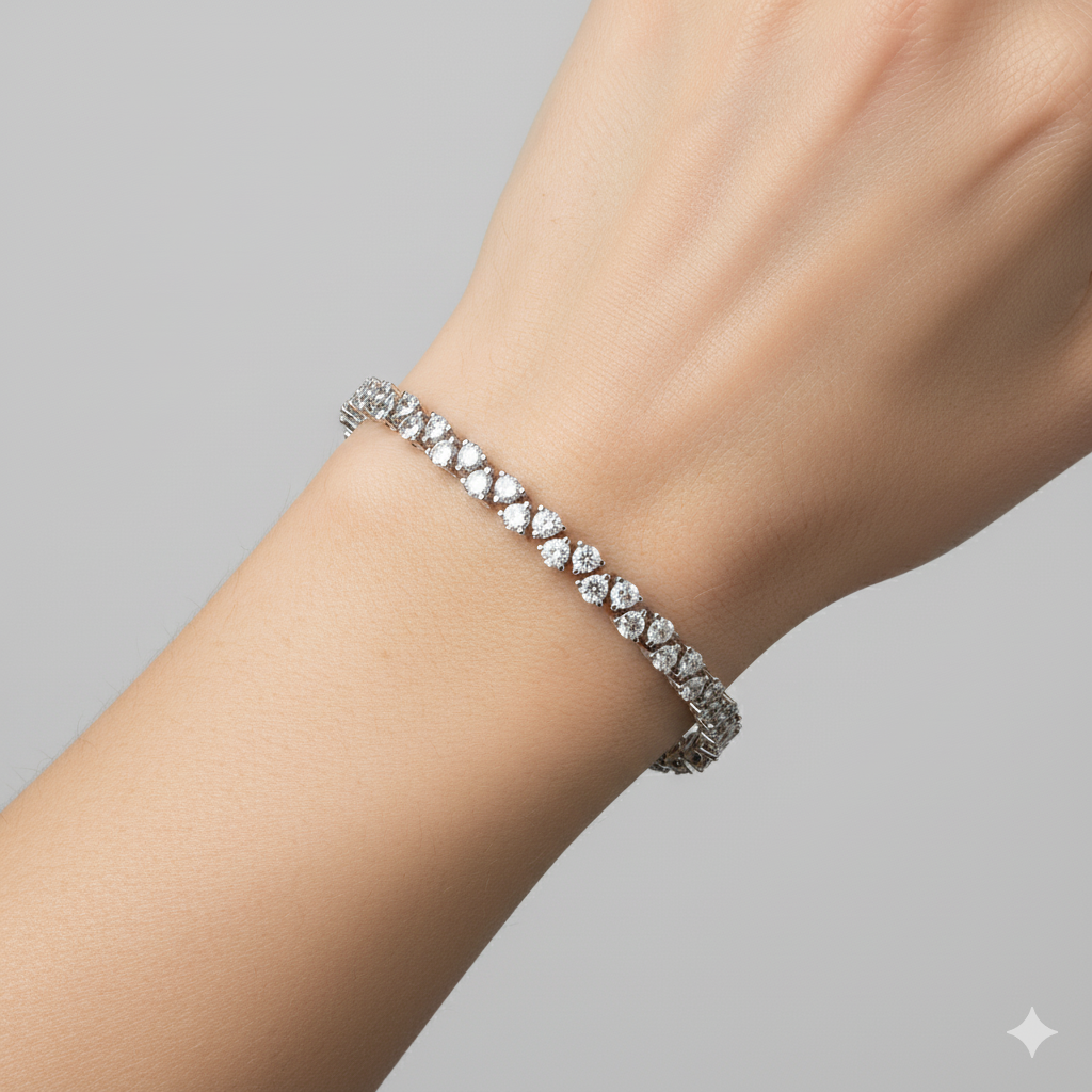 Round Cut Lab Grown Diamond Tennis Bracelet