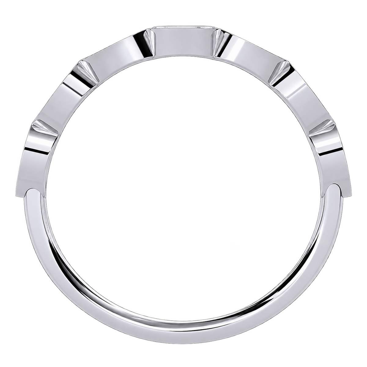 Delicate Lab Grown Diamond Wedding Band with Mil grain Detail
