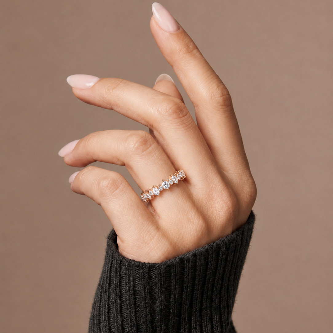 Round Lab Grown Diamond Eternity Wedding Band Round Diamond Anniversary Ring