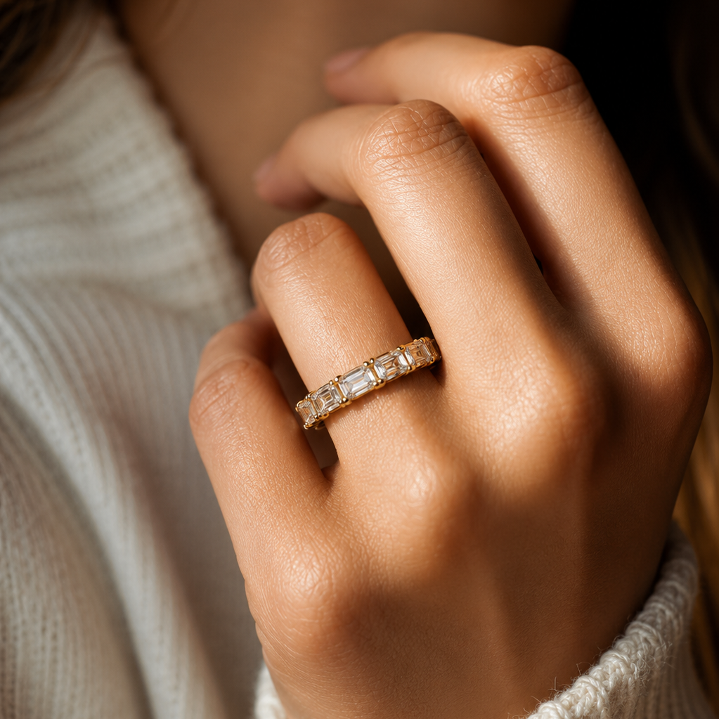 Emerald Cut Lab Grown Diamond Engagement Ring