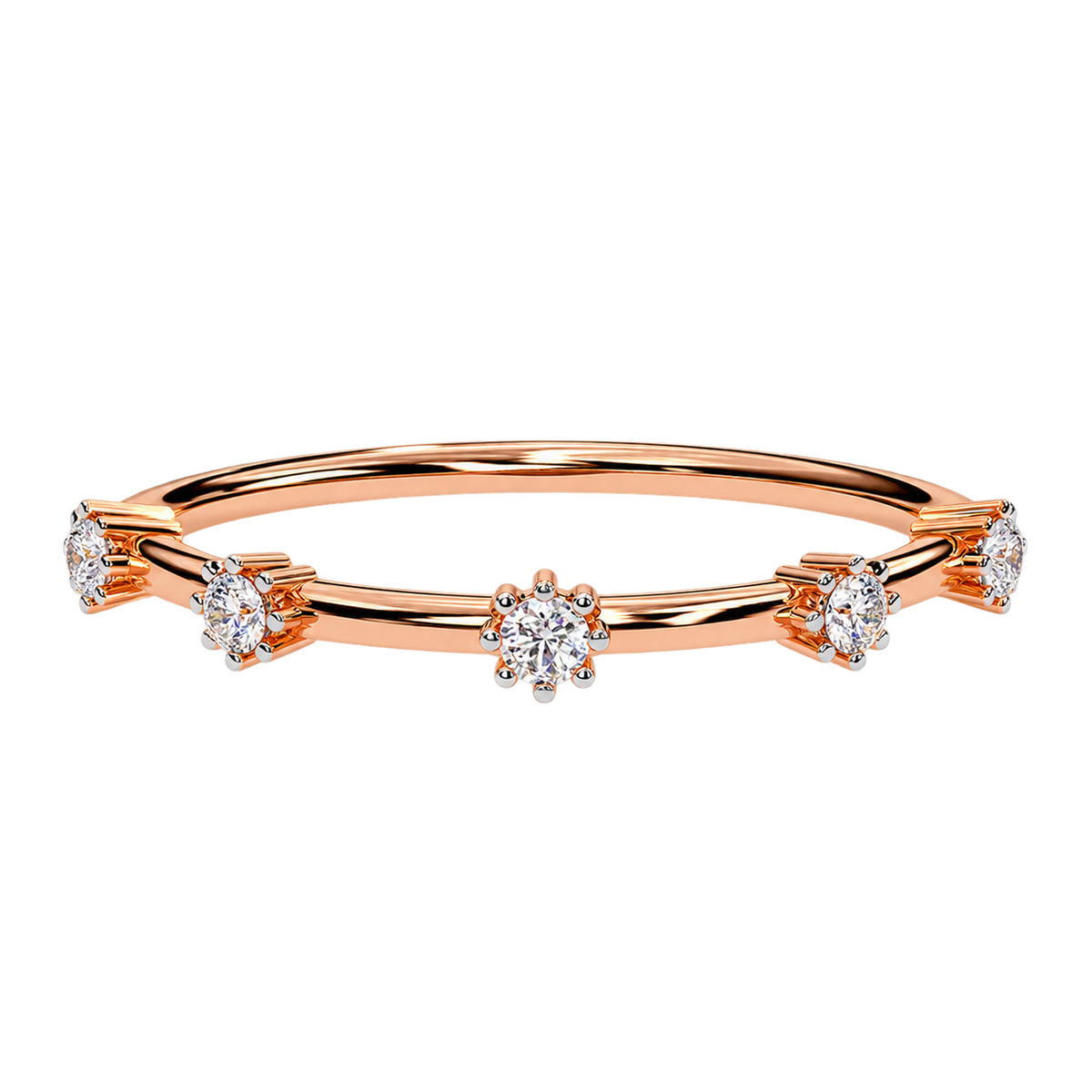 Half Eternity Lab Grown Diamond Band – Round Cut Diamond Wedding Ring