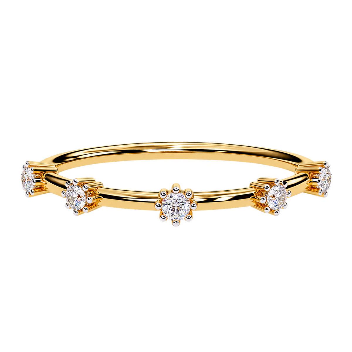 Half Eternity Lab Grown Diamond Band – Round Cut Diamond Wedding Ring