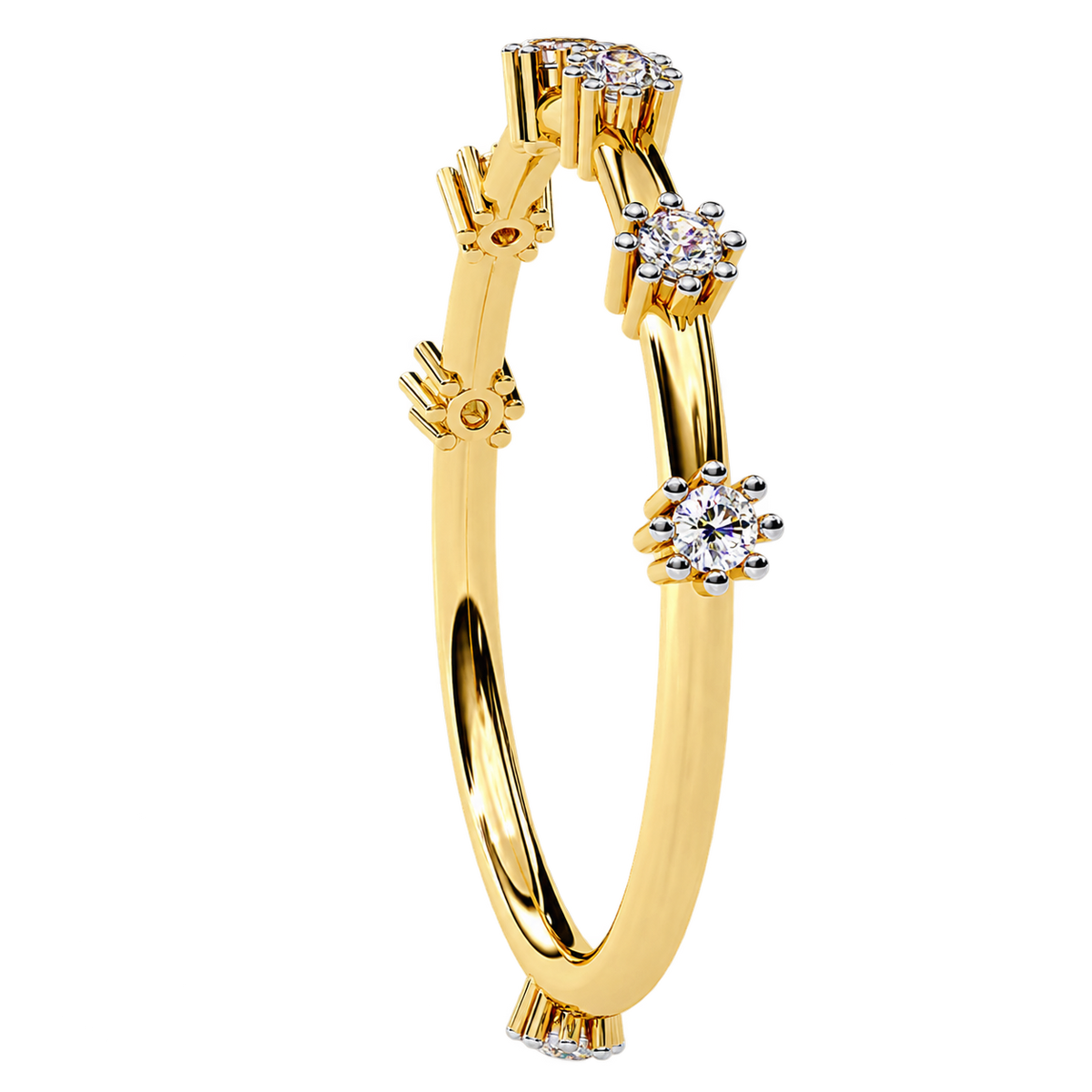 Half Eternity Lab Grown Diamond Band – Round Cut Diamond Wedding Ring