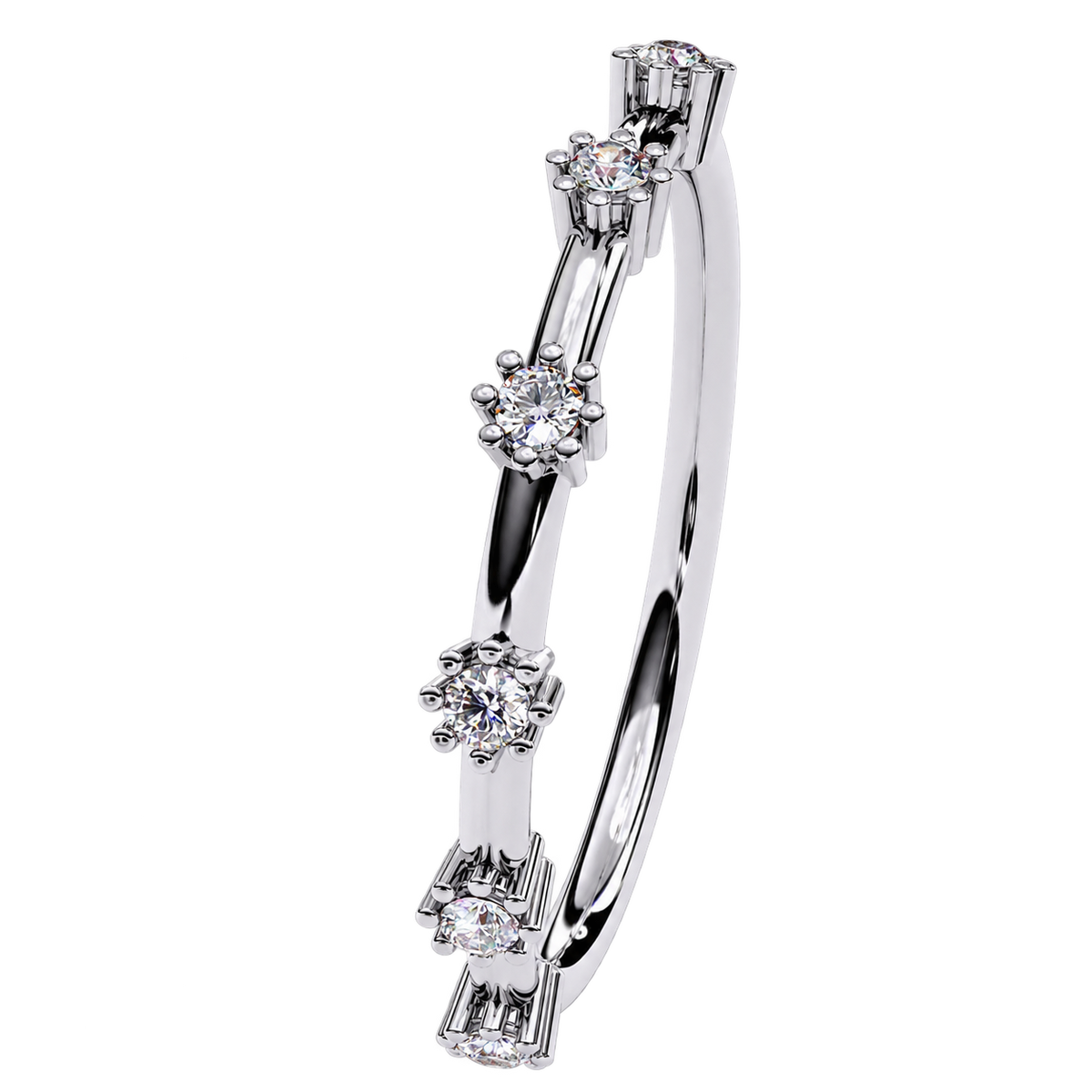 Half Eternity Lab Grown Diamond Band – Round Cut Diamond Wedding Ring