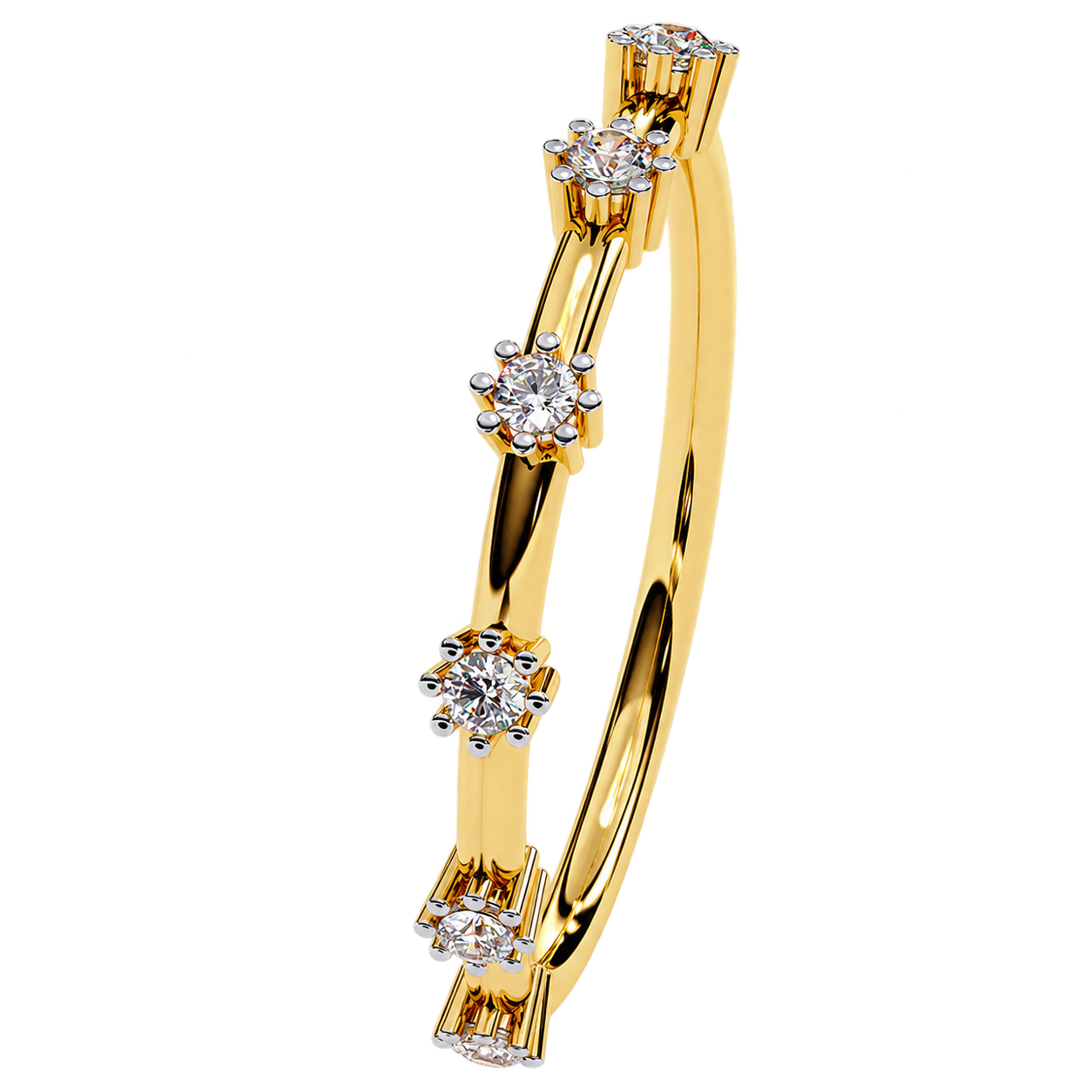 Half Eternity Lab Grown Diamond Band – Round Cut Diamond Wedding Ring