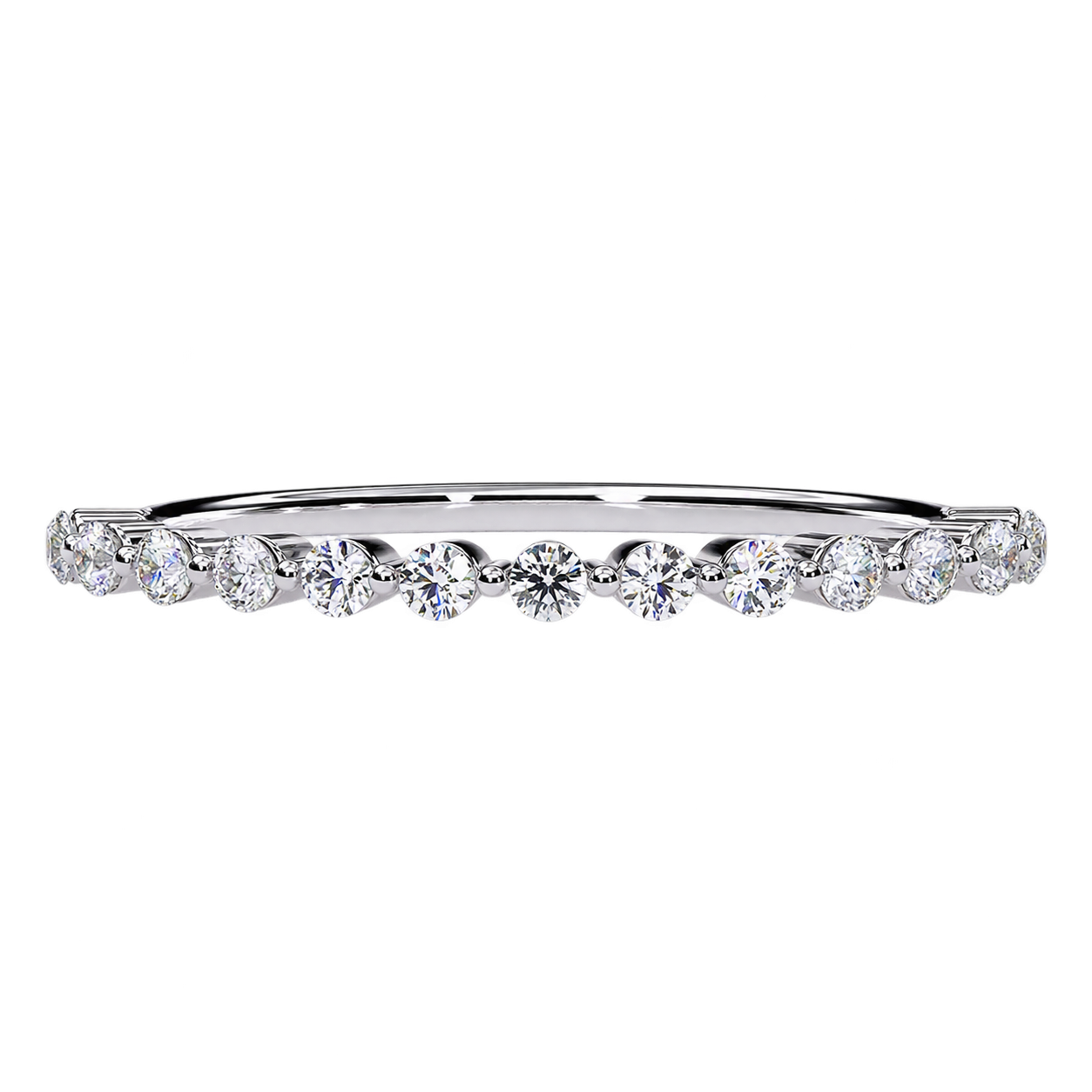 Lab Grown Diamond Eternity Wedding Band – Round Brilliant Shared Prong Ring for Women