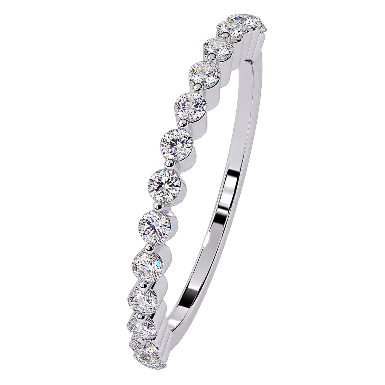 Lab Grown Diamond Eternity Wedding Band – Round Brilliant Shared Prong Ring for Women