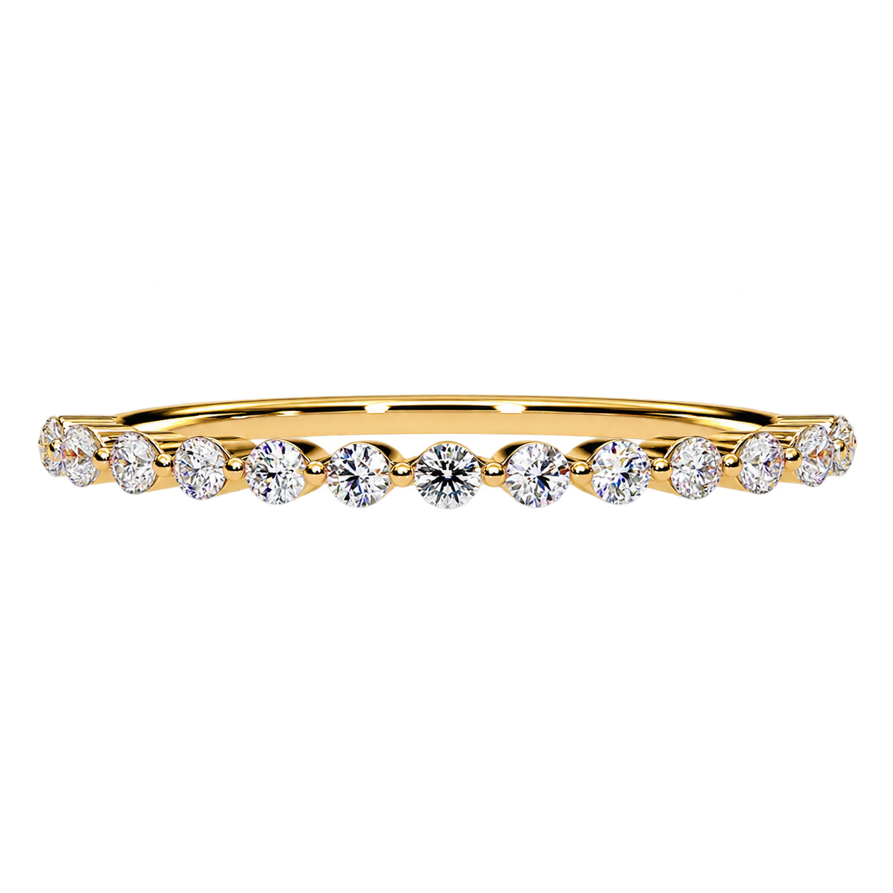 Lab Grown Diamond Eternity Wedding Band – Round Brilliant Shared Prong Ring for Women