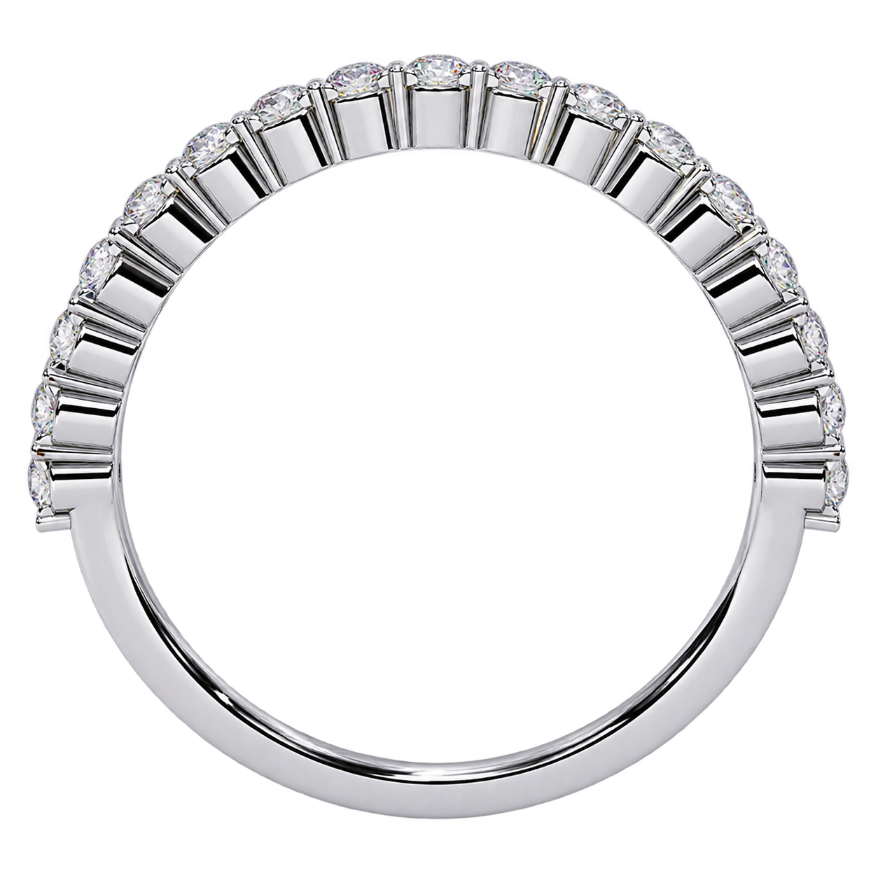 Lab Grown Diamond Eternity Wedding Band – Round Brilliant Shared Prong Ring for Women