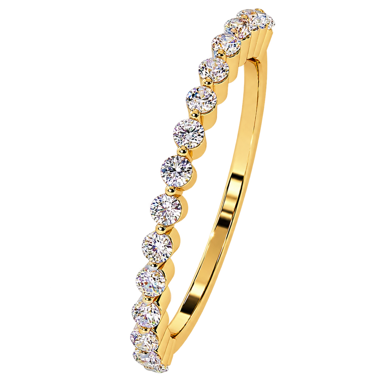 Lab Grown Diamond Eternity Wedding Band – Round Brilliant Shared Prong Ring for Women