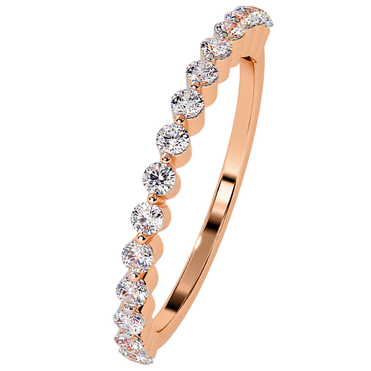 Lab Grown Diamond Eternity Wedding Band – Round Brilliant Shared Prong Ring for Women