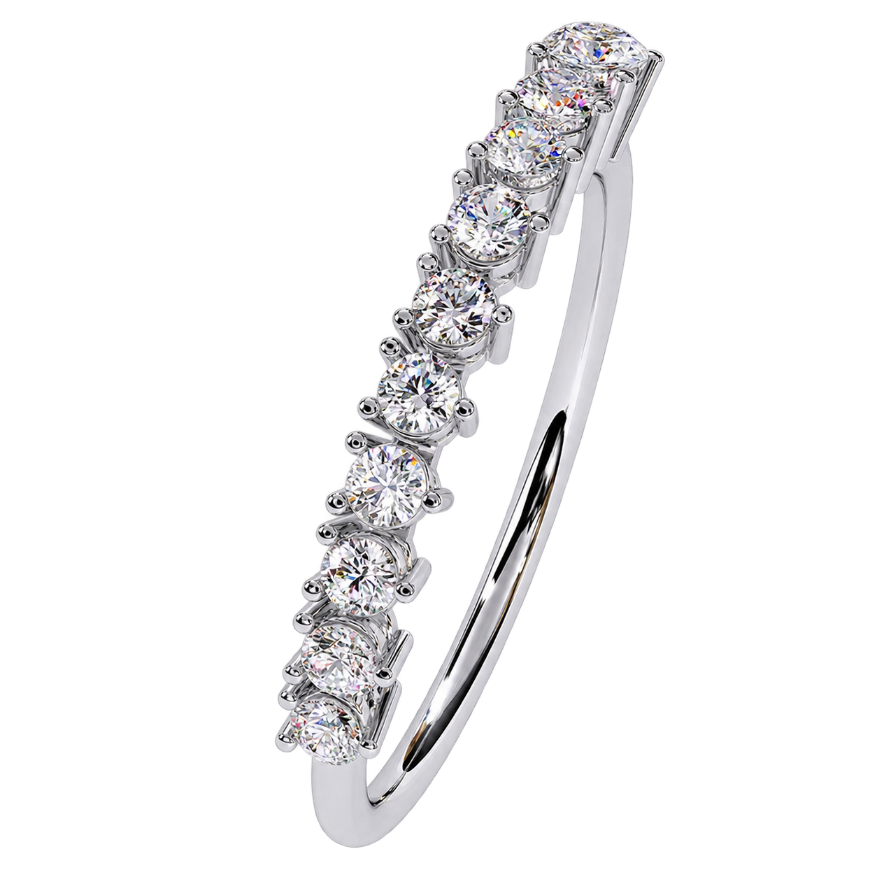 Lab Grown Diamond Wedding Band – Round Brilliant Eternity Ring for Women