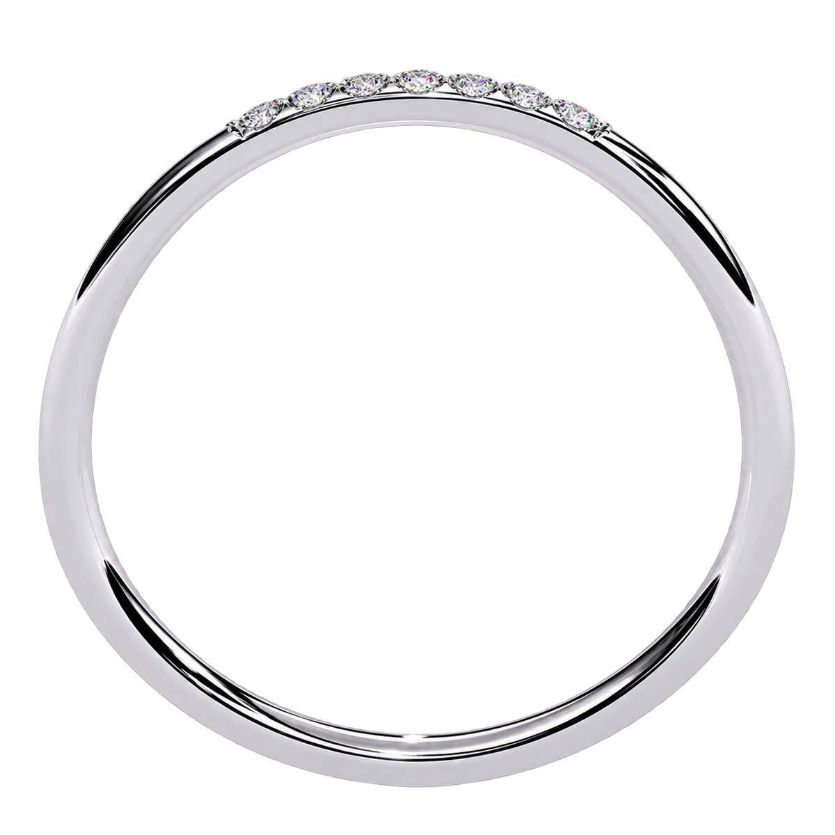 Ultra-Thin Lab Grown Diamond Wedding Band in White Gold Micro Pave Stacking Ring