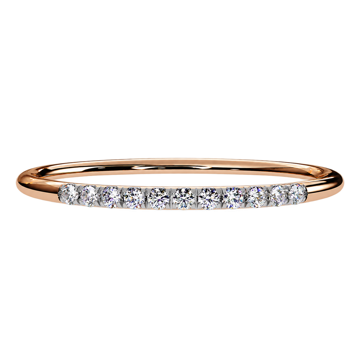 Ultra-Thin Lab Grown Diamond Wedding Band in White Gold Micro Pave Stacking Ring