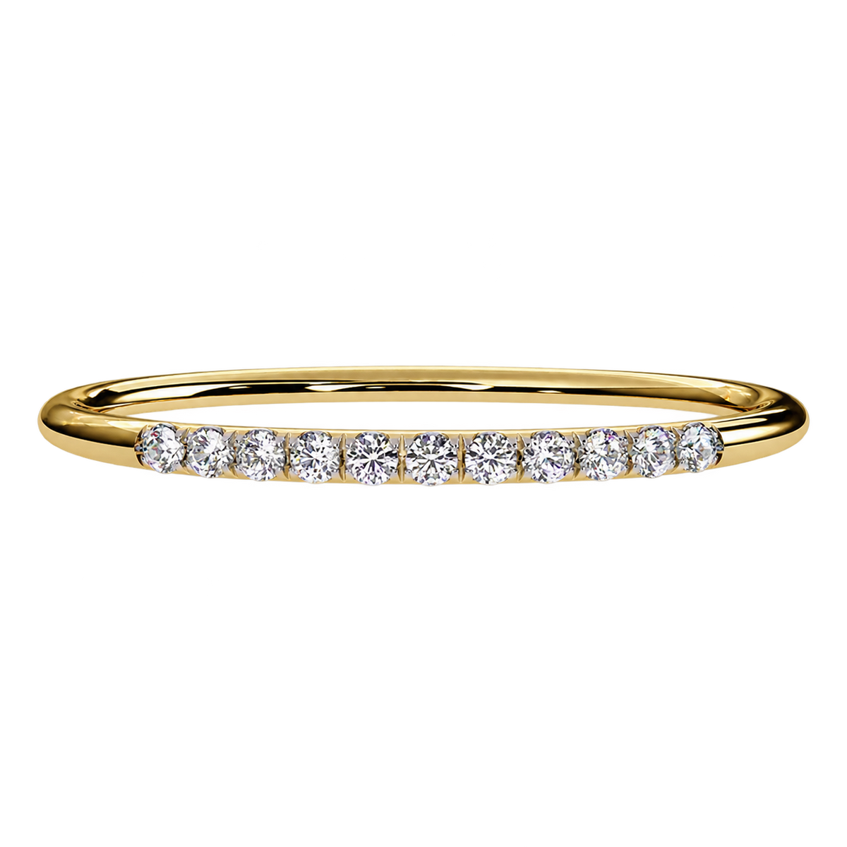 Ultra-Thin Lab Grown Diamond Wedding Band in White Gold Micro Pave Stacking Ring