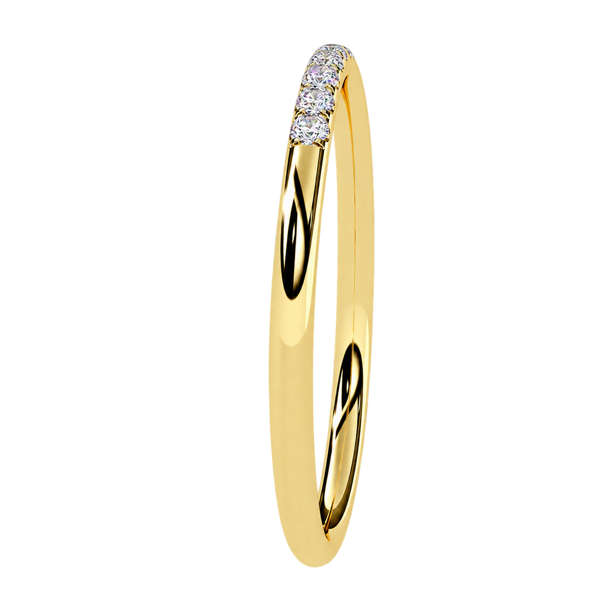 Ultra-Thin Lab Grown Diamond Wedding Band in White Gold Micro Pave Stacking Ring