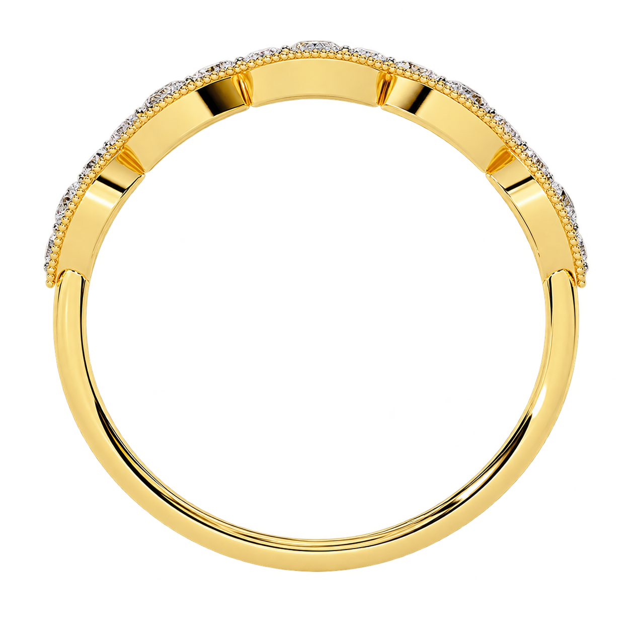 Vintage Inspired Round Lab Grown Diamond Wedding Band