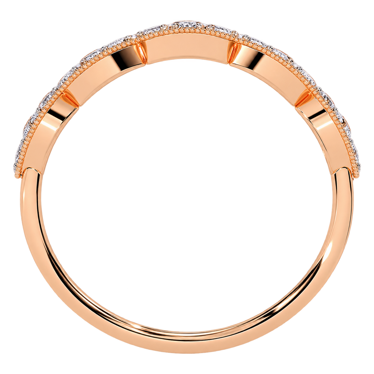 Vintage Inspired Round Lab Grown Diamond Wedding Band
