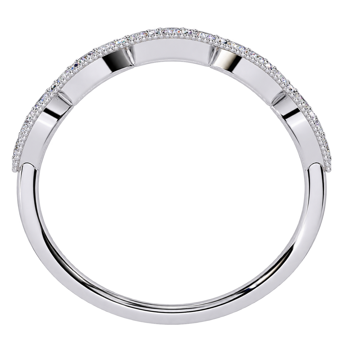 Vintage Inspired Round Lab Grown Diamond Wedding Band