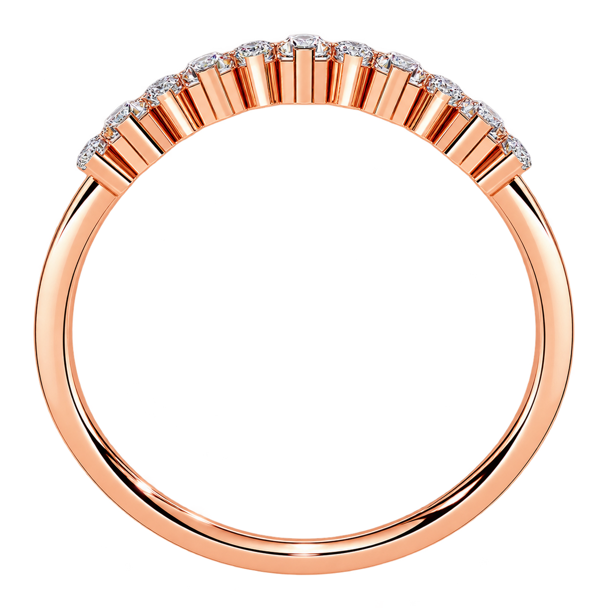 Stackable Lab Grown Diamond Wedding Band with Baguette Cut Stones