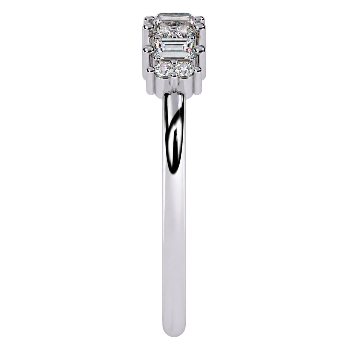 Stackable Lab Grown Diamond Wedding Band with Baguette Cut Stones