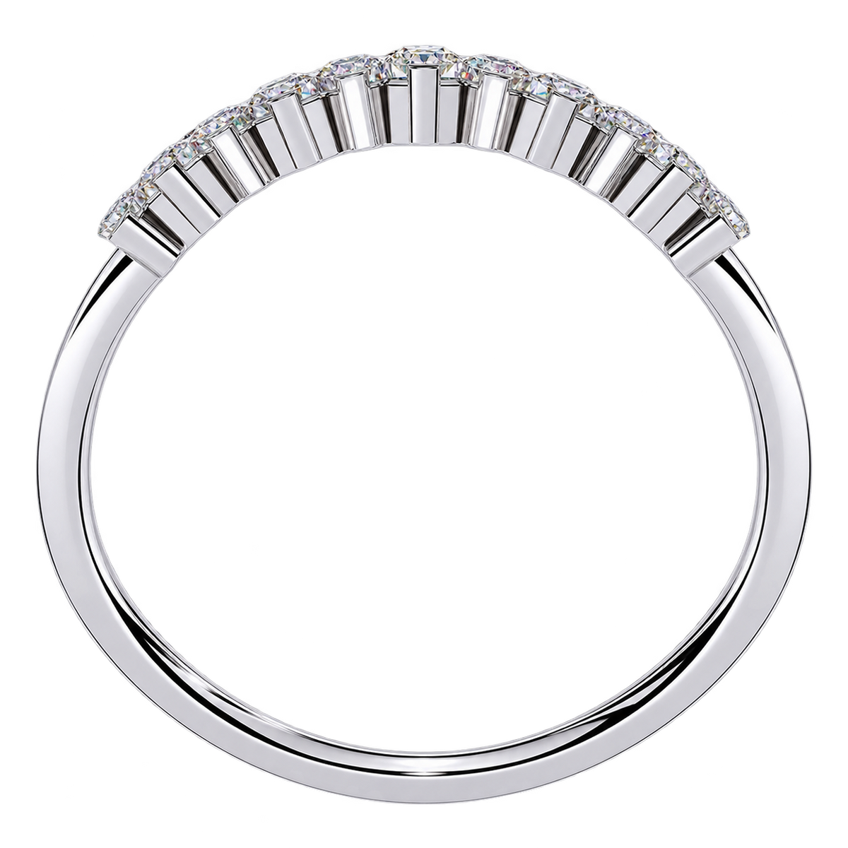 Stackable Lab Grown Diamond Wedding Band with Baguette Cut Stones