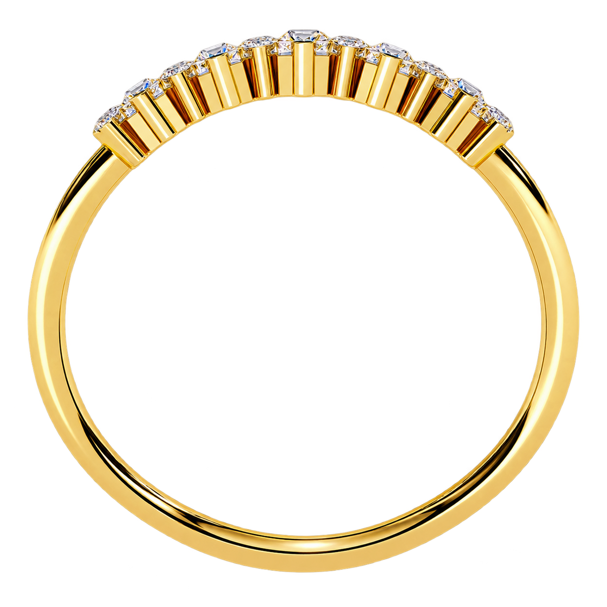 Stackable Lab Grown Diamond Wedding Band with Baguette Cut Stones