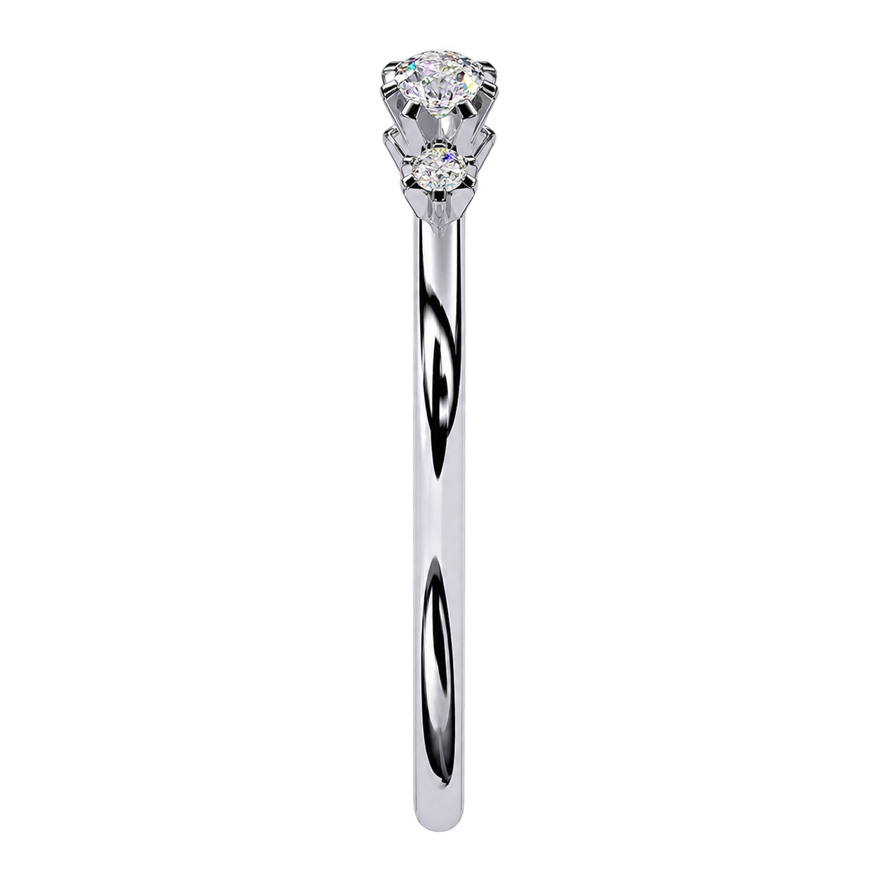 Lab Grown Diamond Wedding Band - Floating Diamond Stackable Band