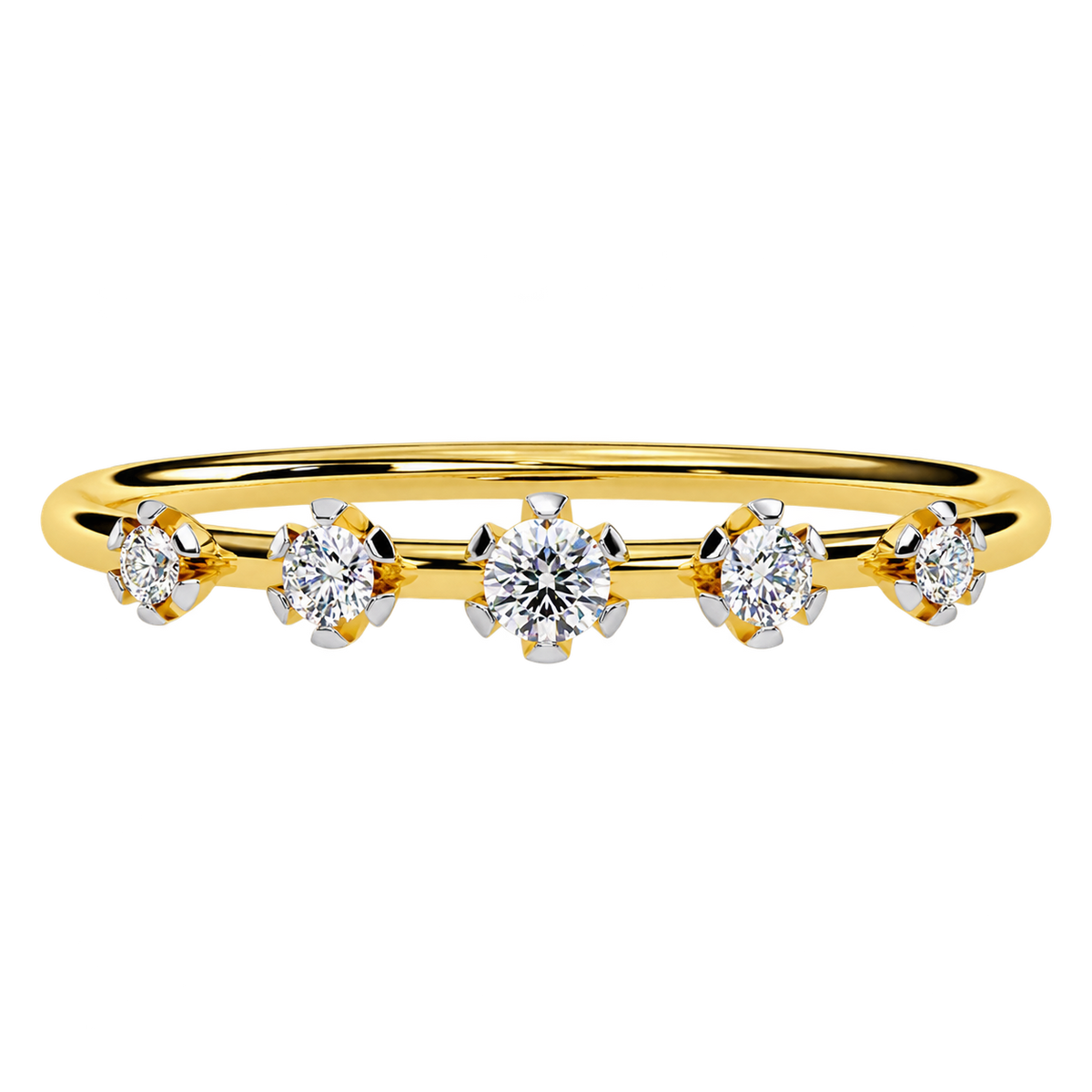 Lab Grown Diamond Wedding Band - Floating Diamond Stackable Band
