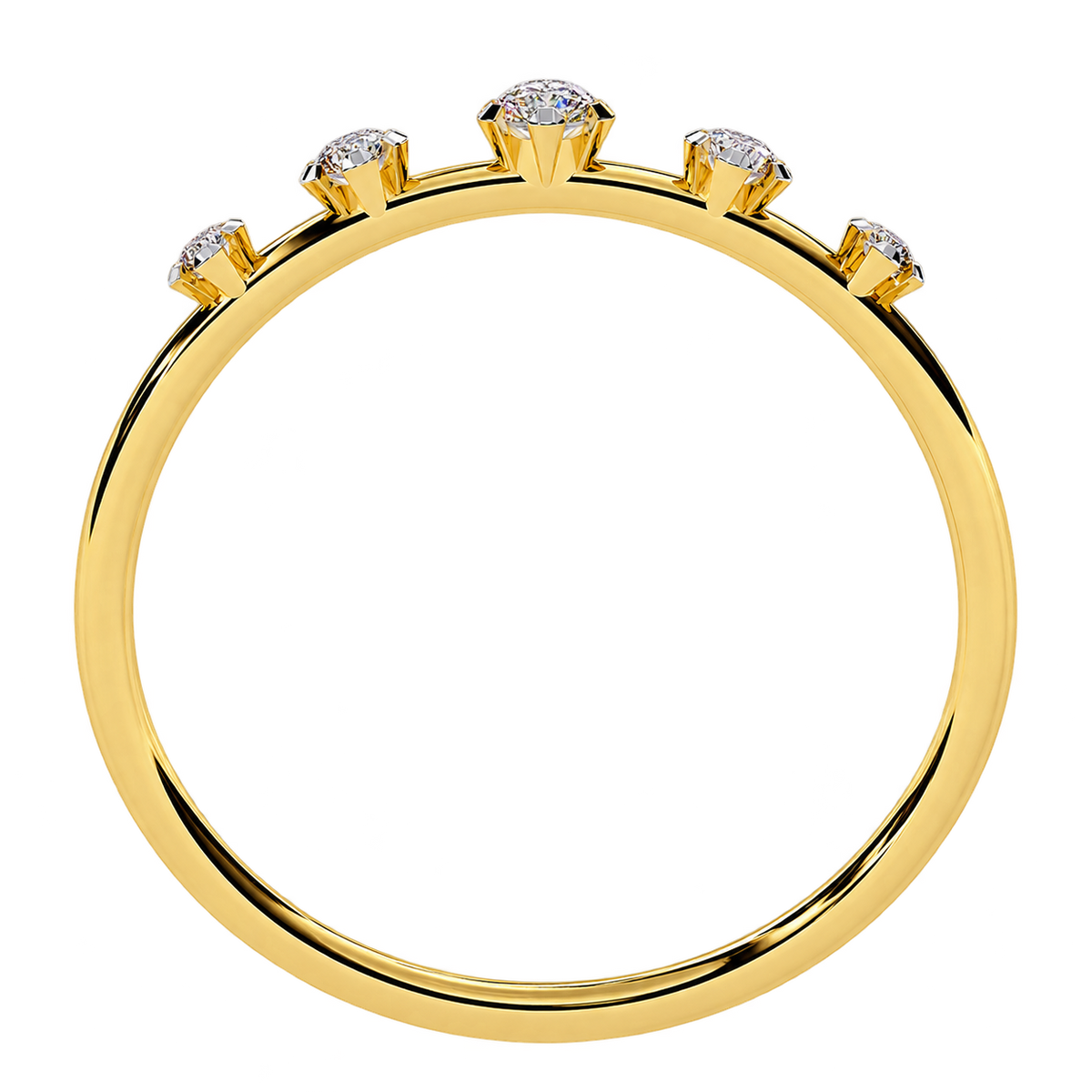 Lab Grown Diamond Wedding Band - Floating Diamond Stackable Band