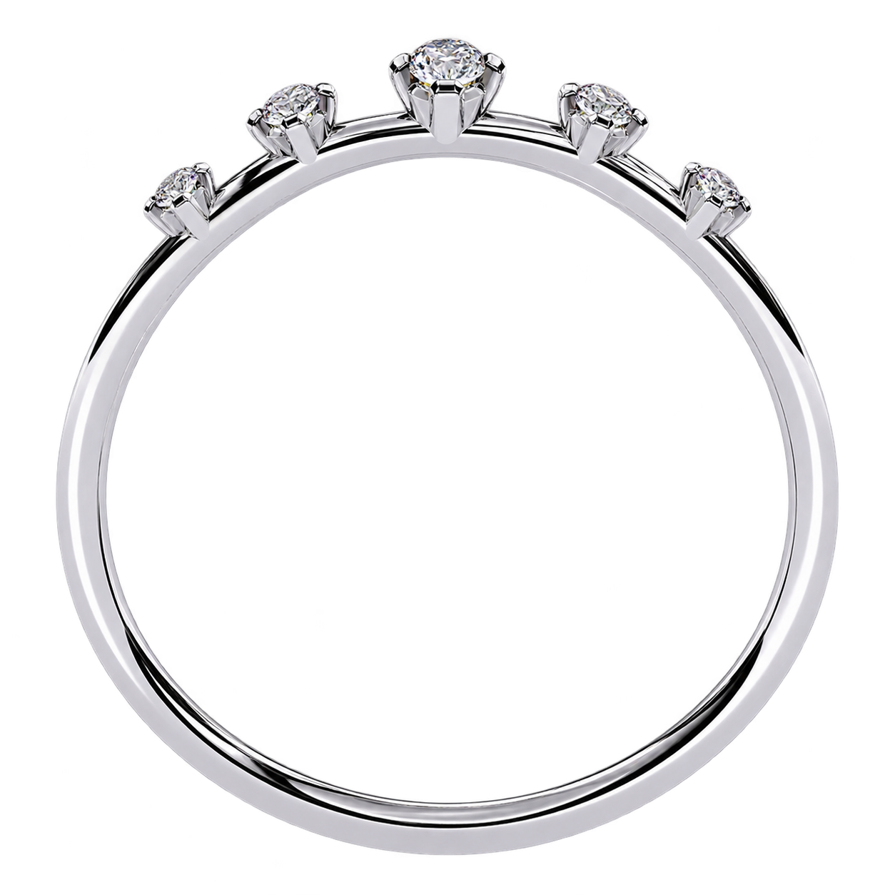 Lab Grown Diamond Wedding Band - Floating Diamond Stackable Band