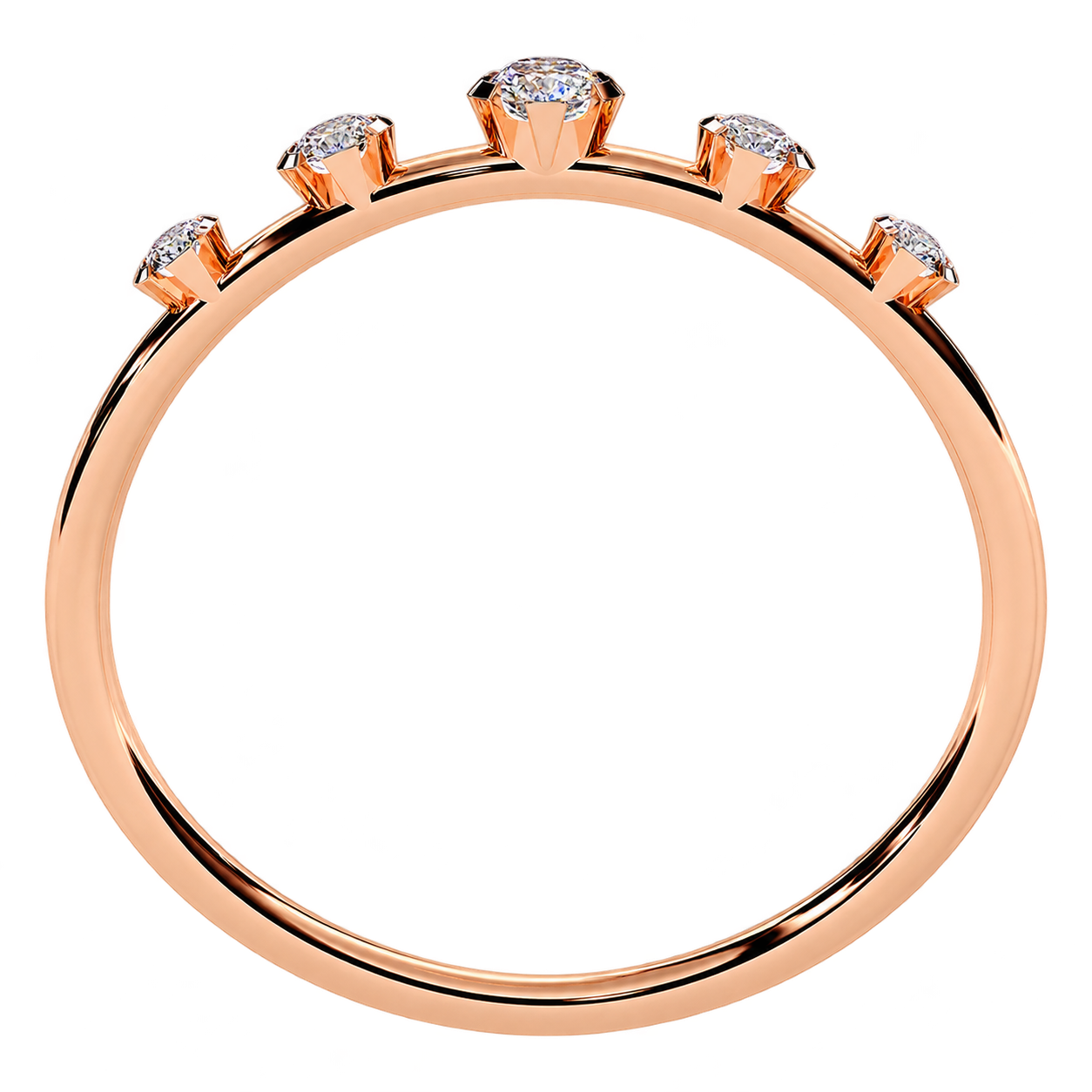 Lab Grown Diamond Wedding Band - Floating Diamond Stackable Band