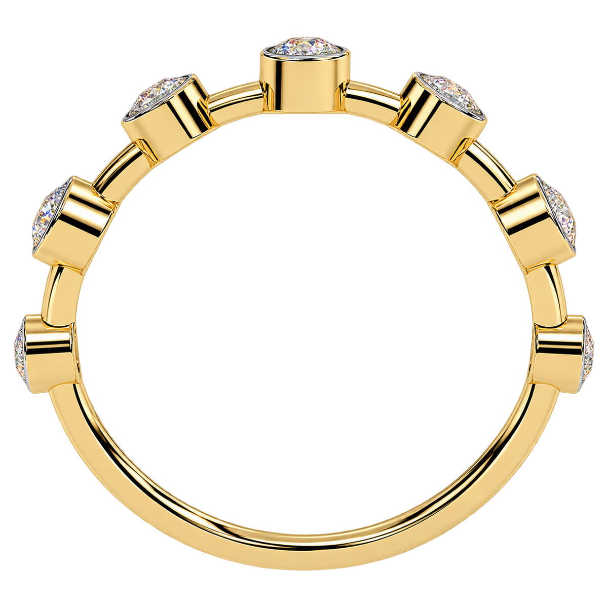 Lab Grown Diamond Bezel Set Wedding Band