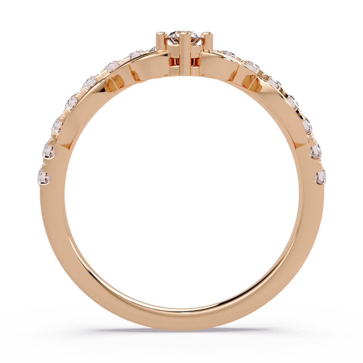 Crown Diamond Wedding Band  Royal Curved Tiara Pavé Diamond Ring
