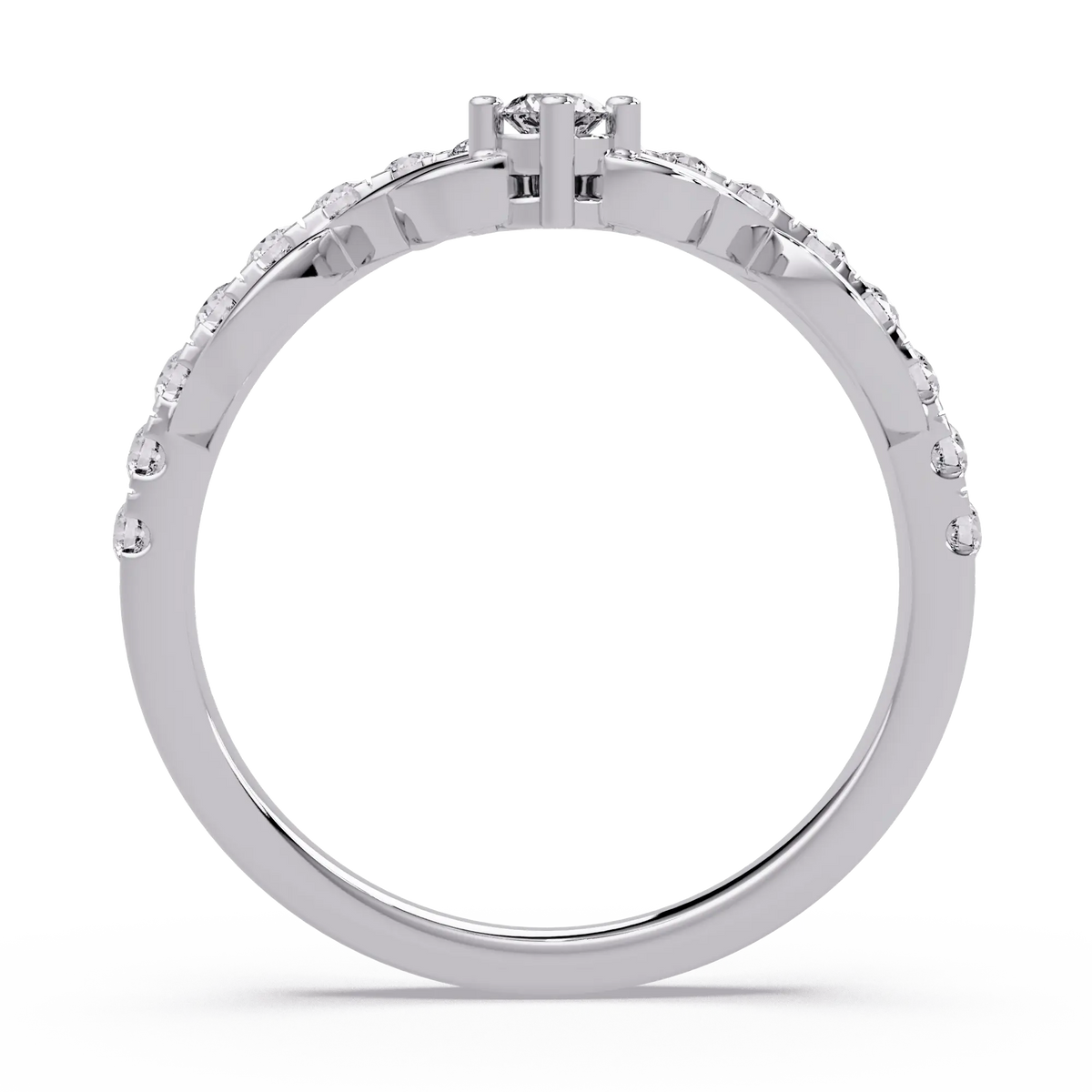 Crown Diamond Wedding Band  Royal Curved Tiara Pavé Diamond Ring