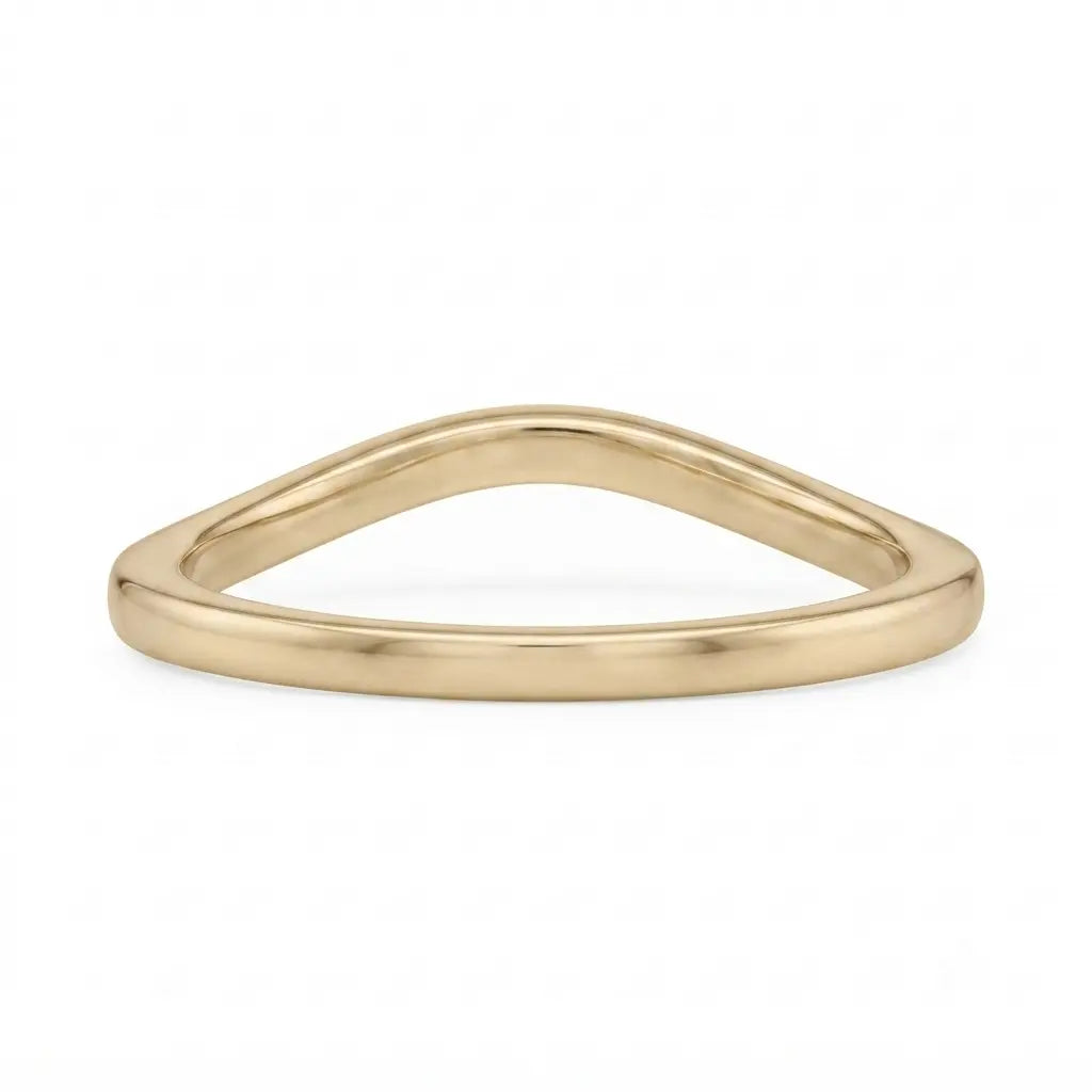 Curved Ruby Wedding Band V-Shaped Ruby Stacking Ring Chevron Gemstone Anniversary Band
