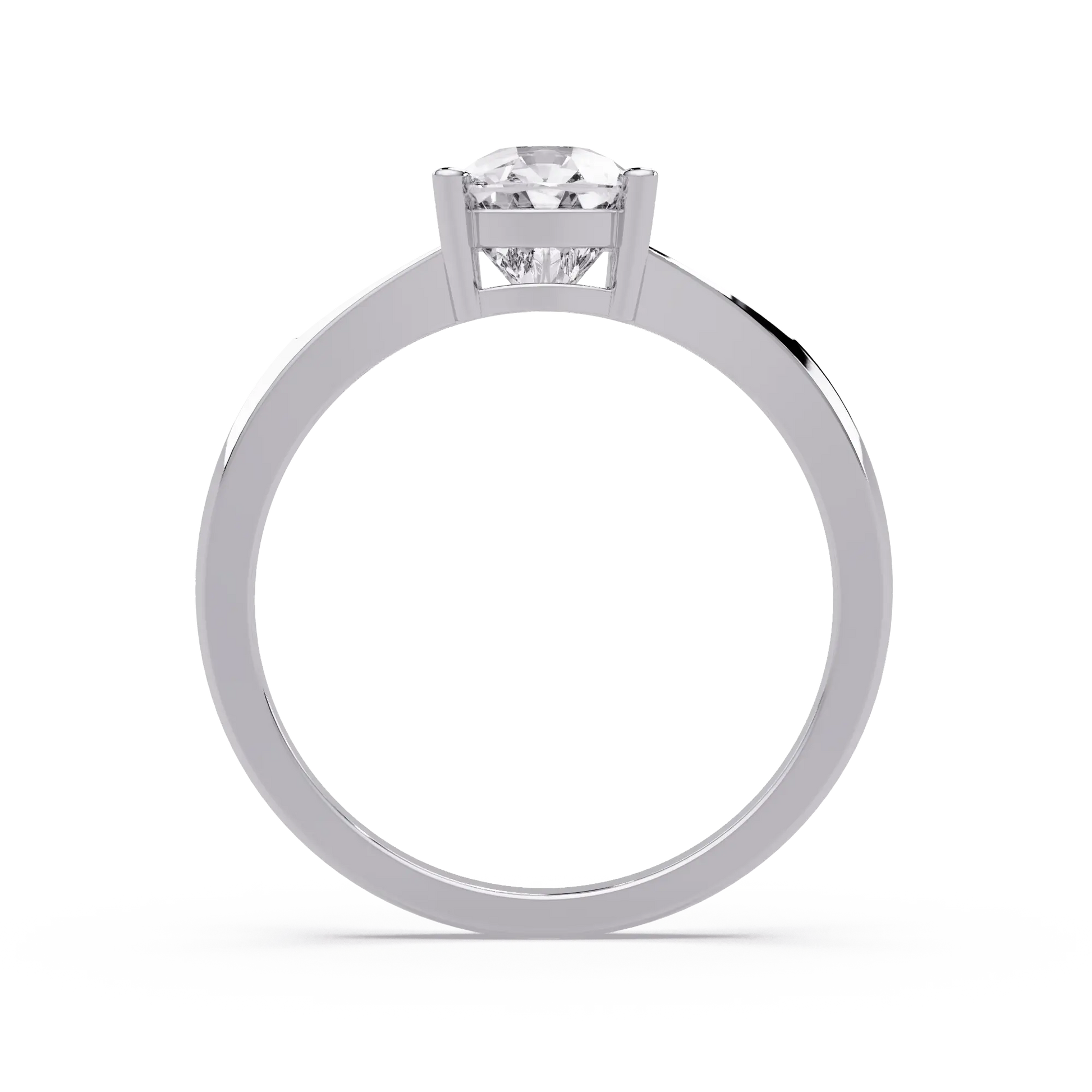 Cushion Lab Grown Diamond Solitaire Engagement Ring Modern Split Shank Design