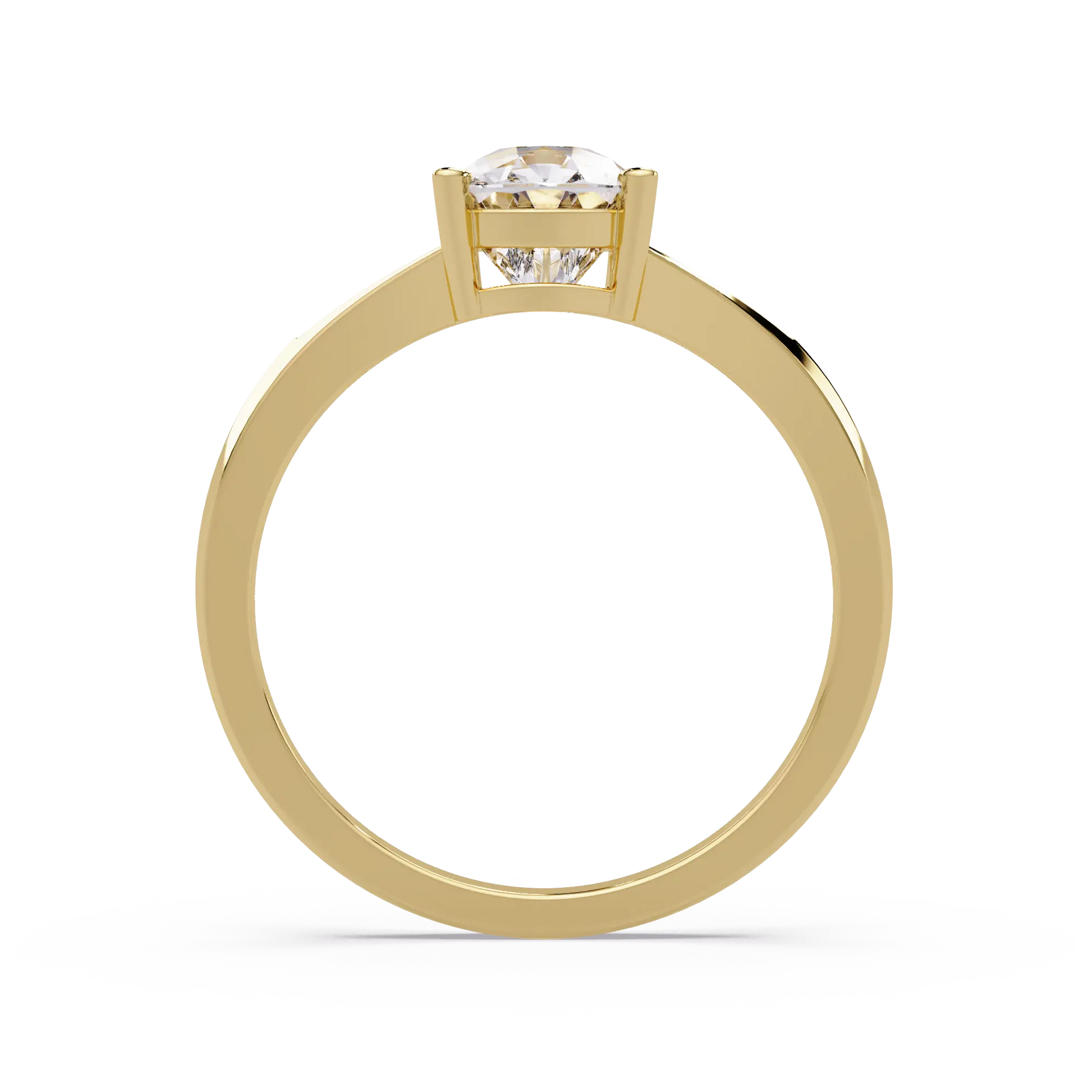 Cushion Lab Grown Diamond Solitaire Engagement Ring Modern Split Shank Design