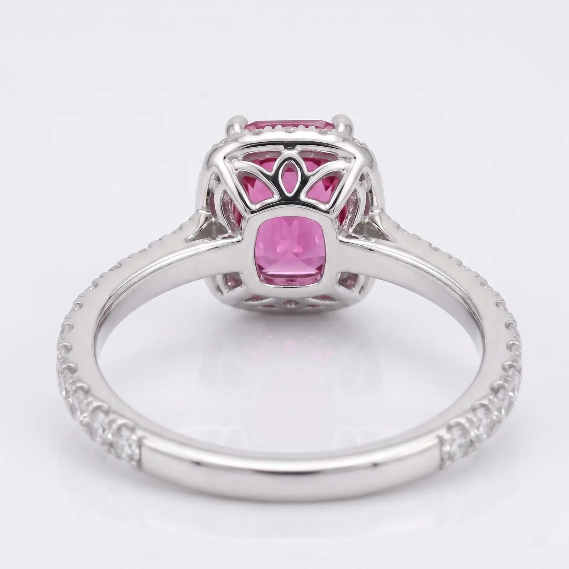 Cushion Morganite Halo Ring with Dazzling Diamond Accents