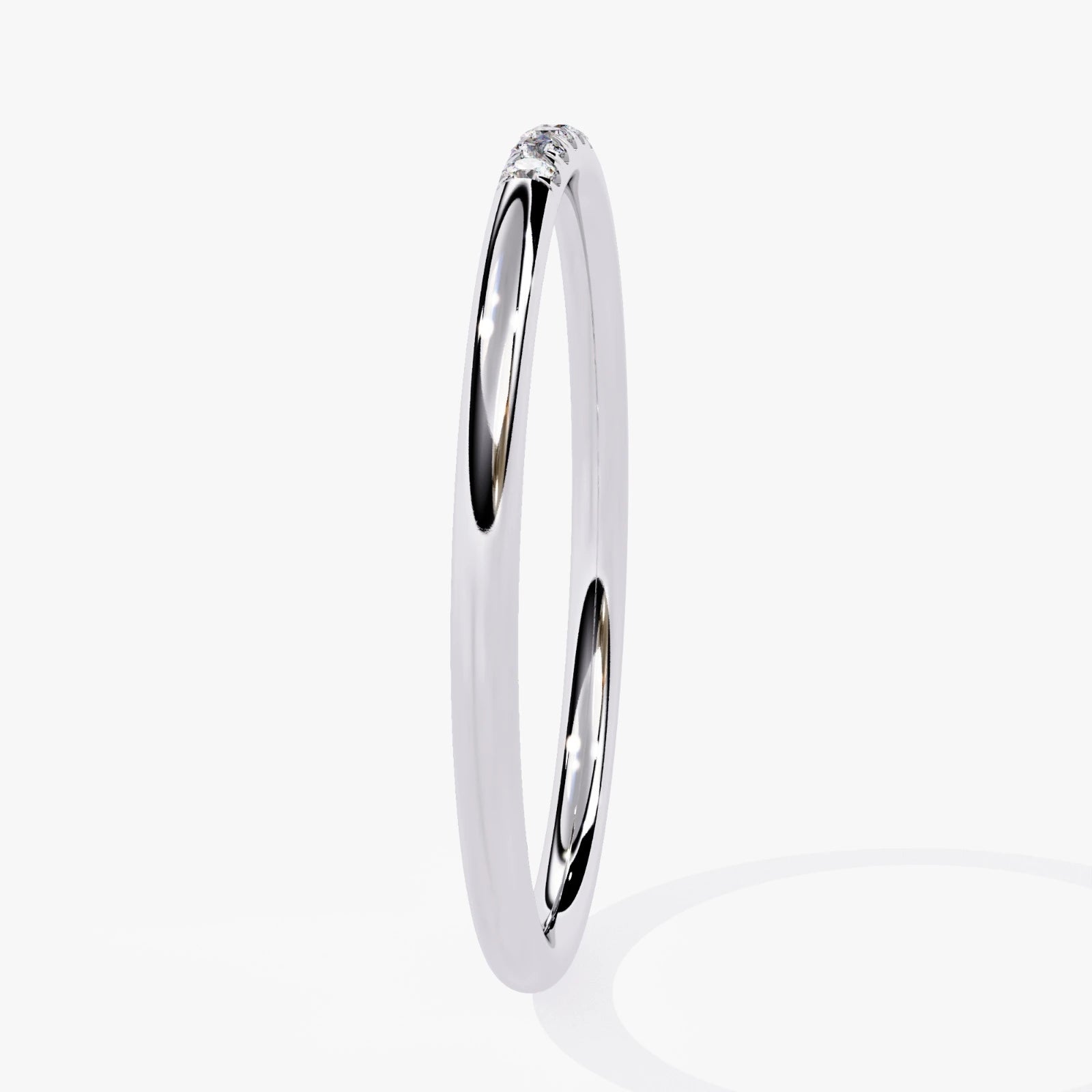 Dainty Round Cut Lab Grown Diamond Wedding Ring -Stone Anniversary Band for Women