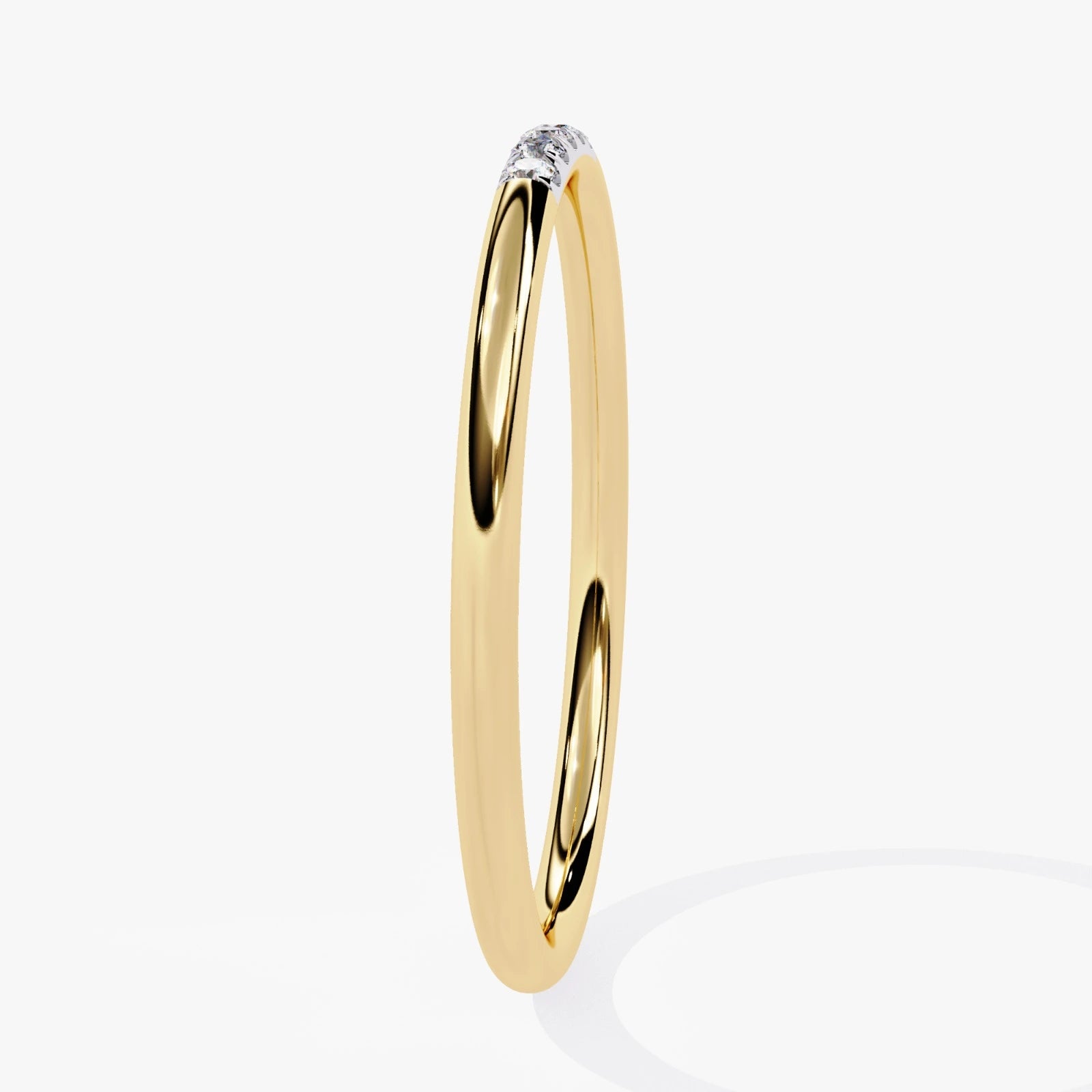 Dainty Round Cut Lab Grown Diamond Wedding Ring -Stone Anniversary Band for Women
