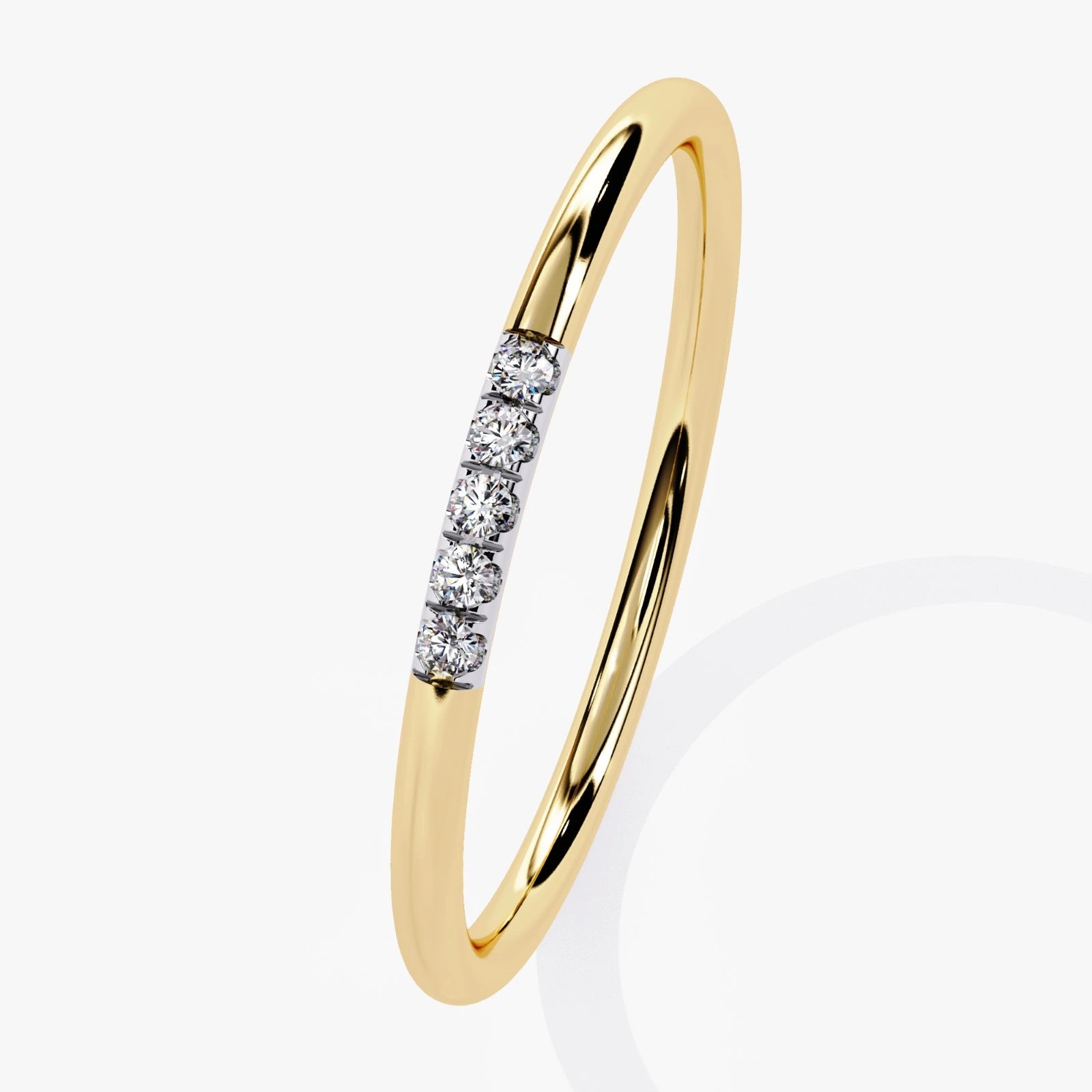Dainty Round Cut Lab Grown Diamond Wedding Ring -Stone Anniversary Band for Women