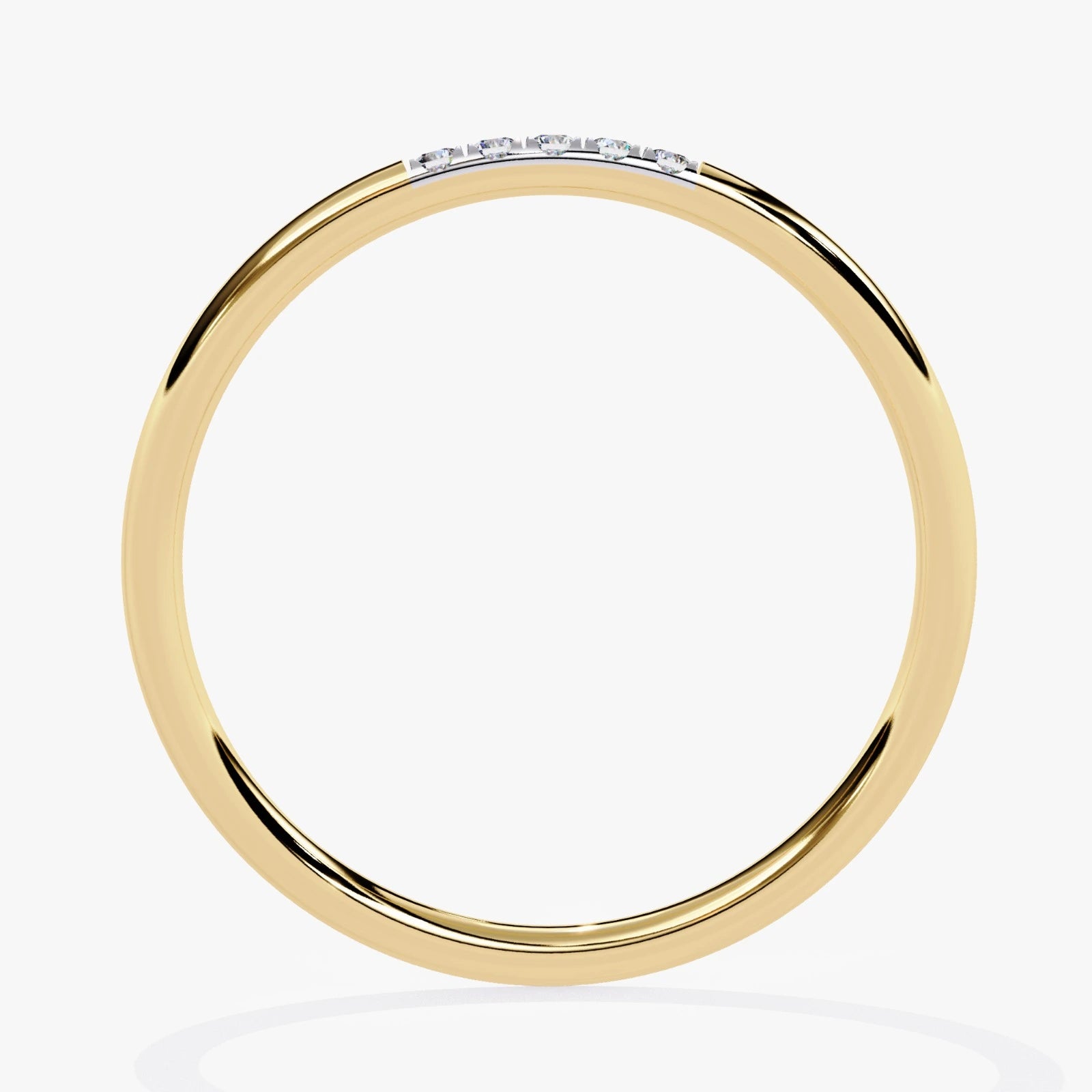 Dainty Round Cut Lab Grown Diamond Wedding Ring -Stone Anniversary Band for Women