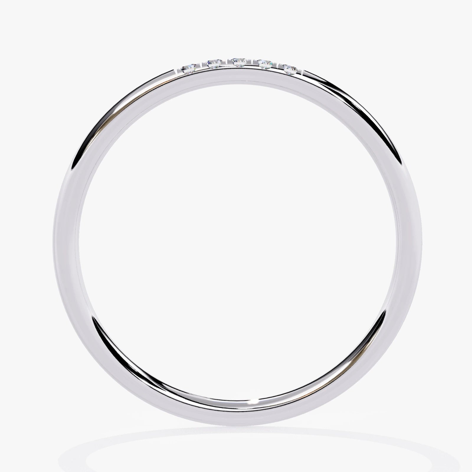 Dainty Round Cut Lab Grown Diamond Wedding Ring -Stone Anniversary Band for Women
